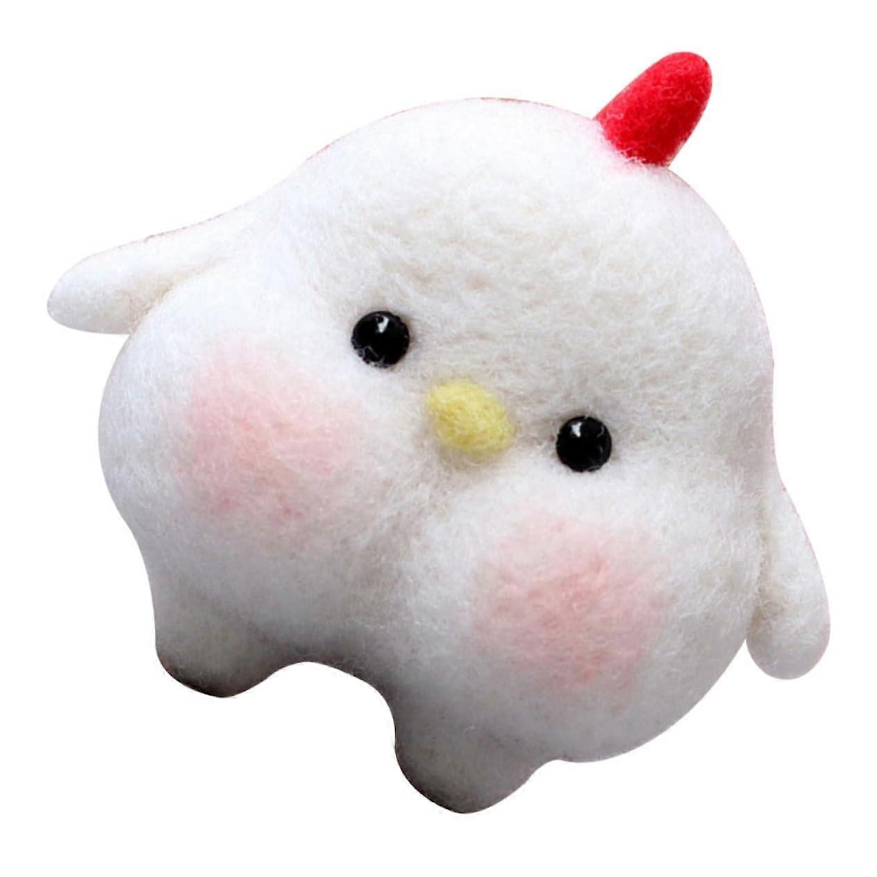 1 Set DIY Needle Felting for Beginners Wool Felting Material for Handmade Dolls for Creative Projects and Home Decoration 13.5X9cm White