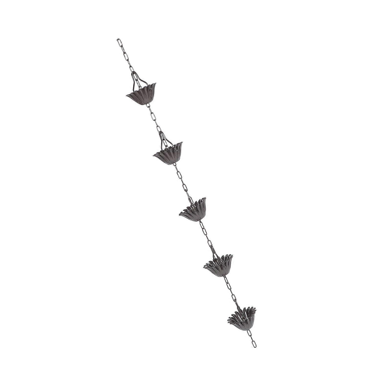 Outdoor Rain Chain Garden Ornament Unique Rain Chain Coffee Color 110x14cm Drainage 1Pack