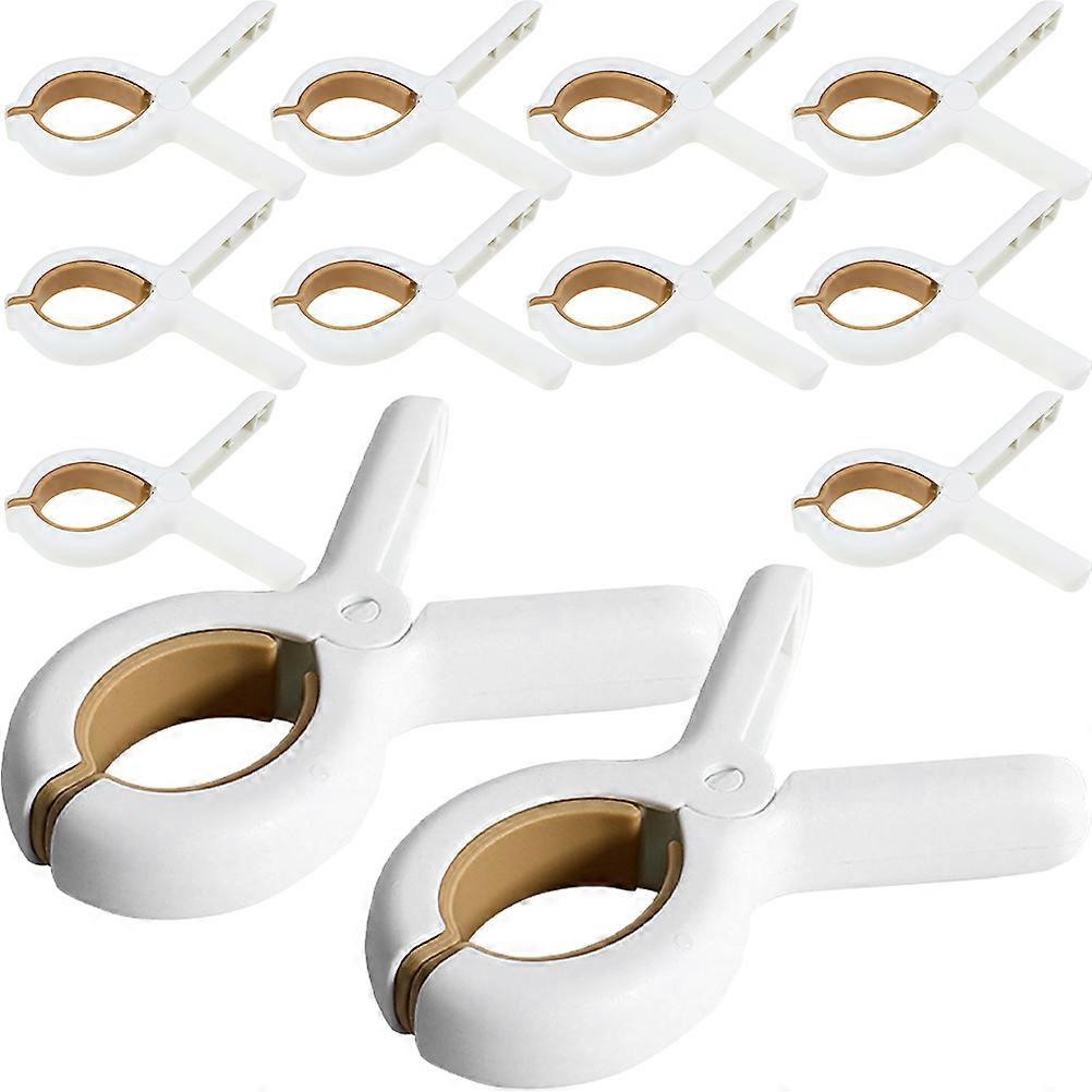 Multipurpose Clothespins Windproof Clips Quilt Clothes Holding Securely Non-Slip Plastic Silicone Pad Rectangular 12Pcs