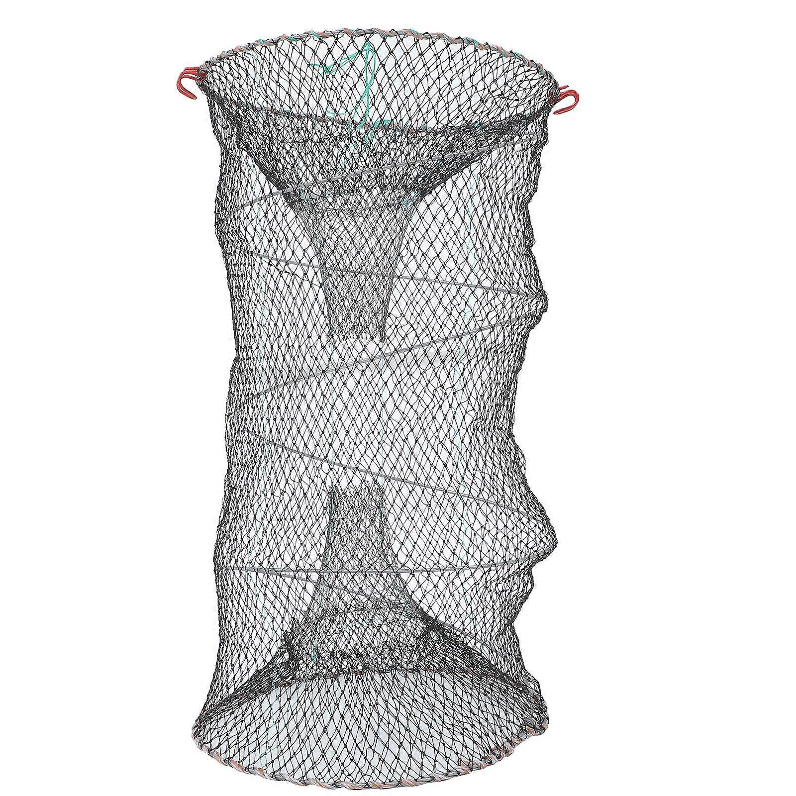 Portable Fishing Landing Net with Durable Nylon Mesh for Catching Shrimp Crab Lobster 66X33cm