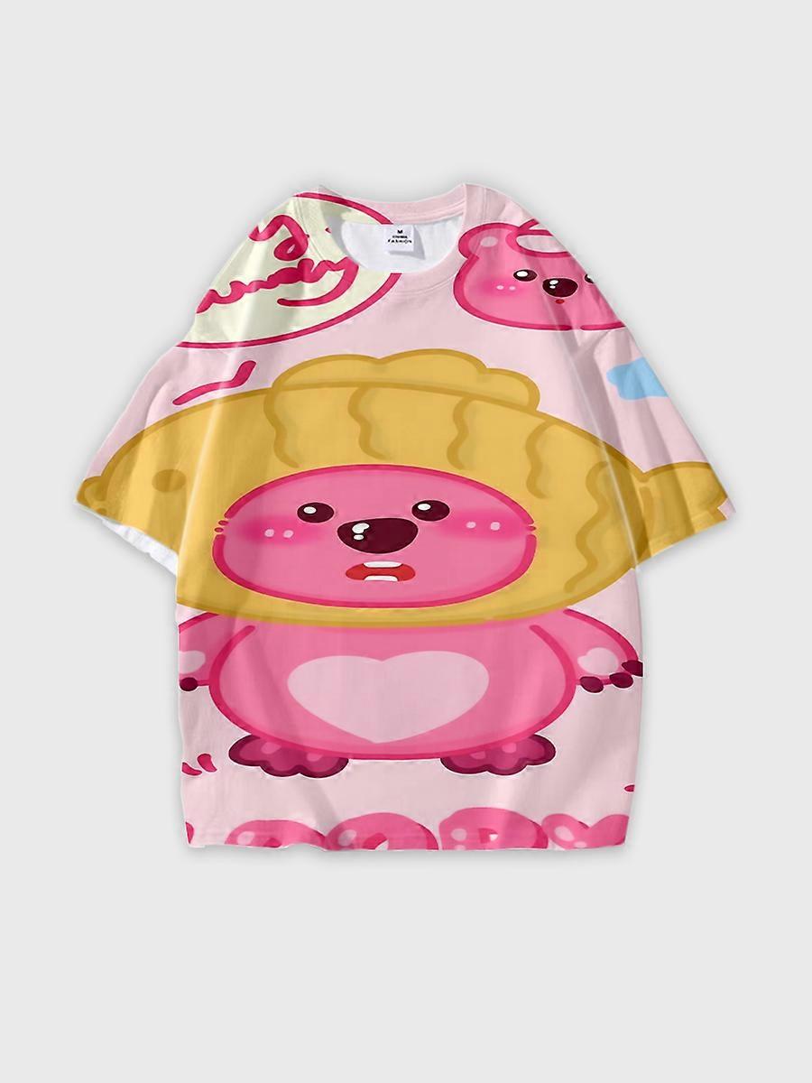 T-shirt round neck Cartoon Pattern loose short sleeve C2921