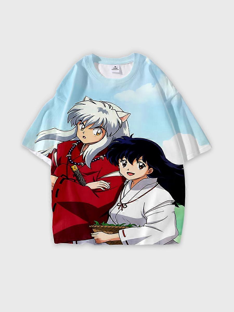 T-shirt round neck Role Pattern loose short sleeve D1310