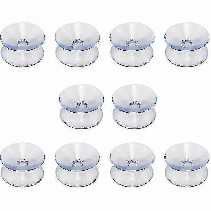 Double-sided Suction Cups for Glass Table Tops, 10 Pack Hookless Suction Cups for Non-slip Glass Mirrors (20mm)