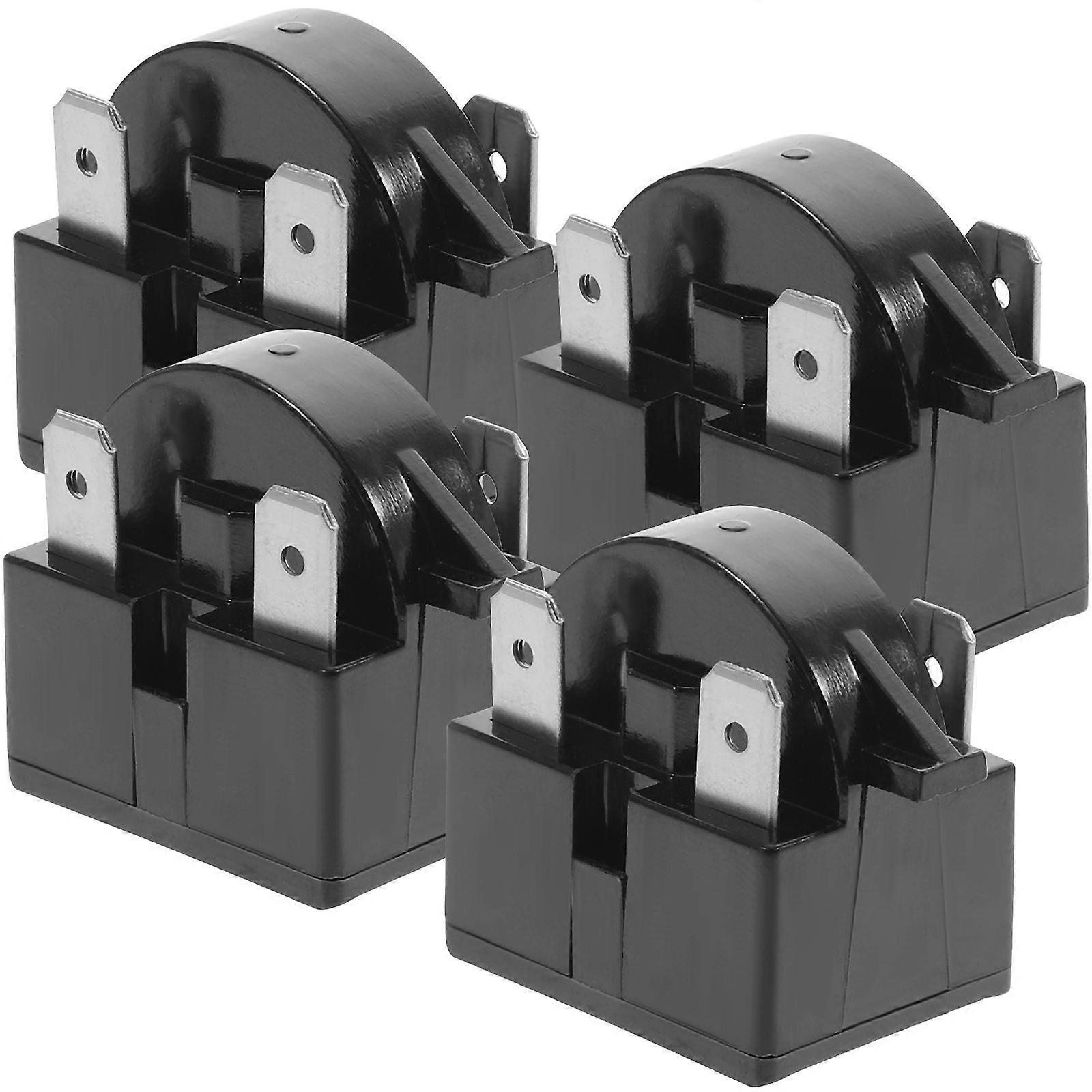 Mini Fridge Starter Relay Refrigerator Components 2.85X2.80X2.10Cm Black 4Pcs