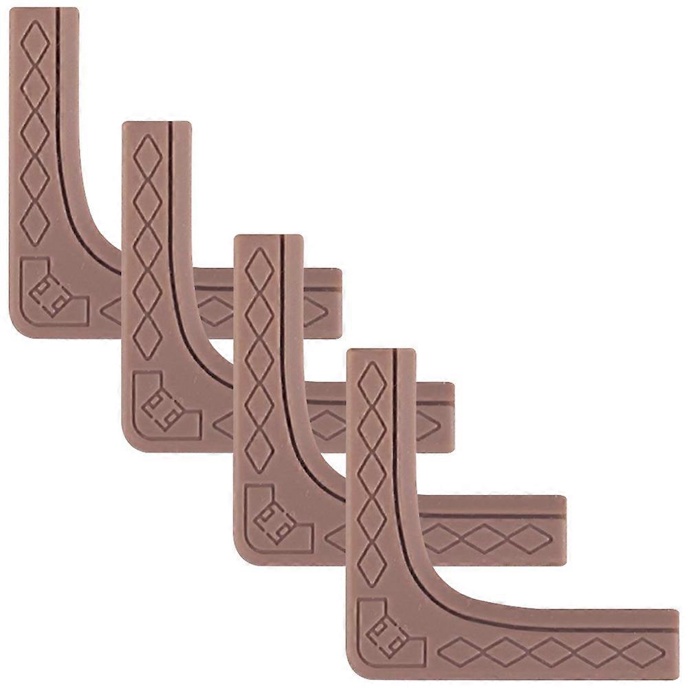 Soft Corner Protectors Table Corner Guard Furniture Home Decoration Light Brown 5.6x5.6cm Corner Protection 4Pcs