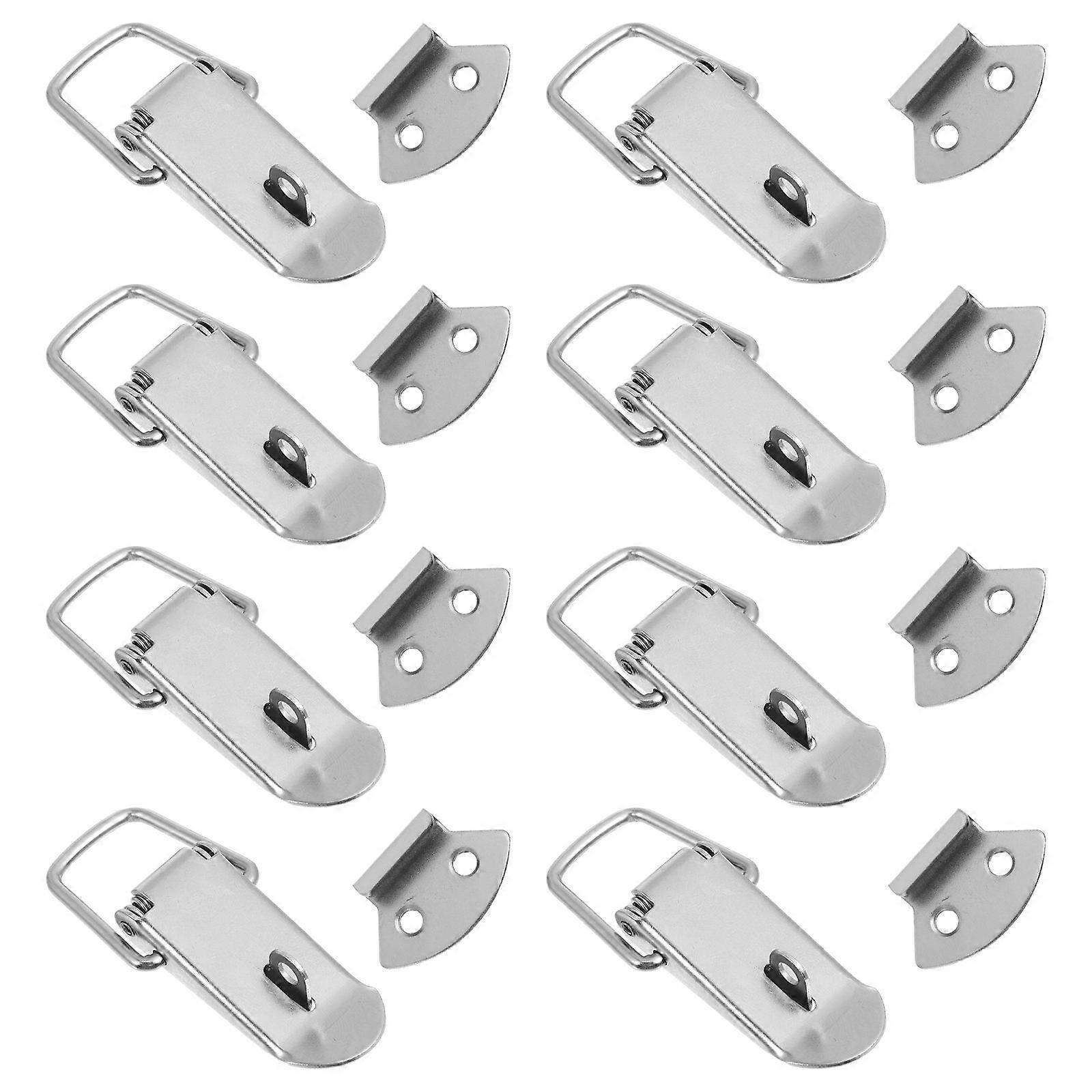 Stainless Steel Spring Lock Latch with Strong Tension for Box Easy to Install Silver 8 Sets