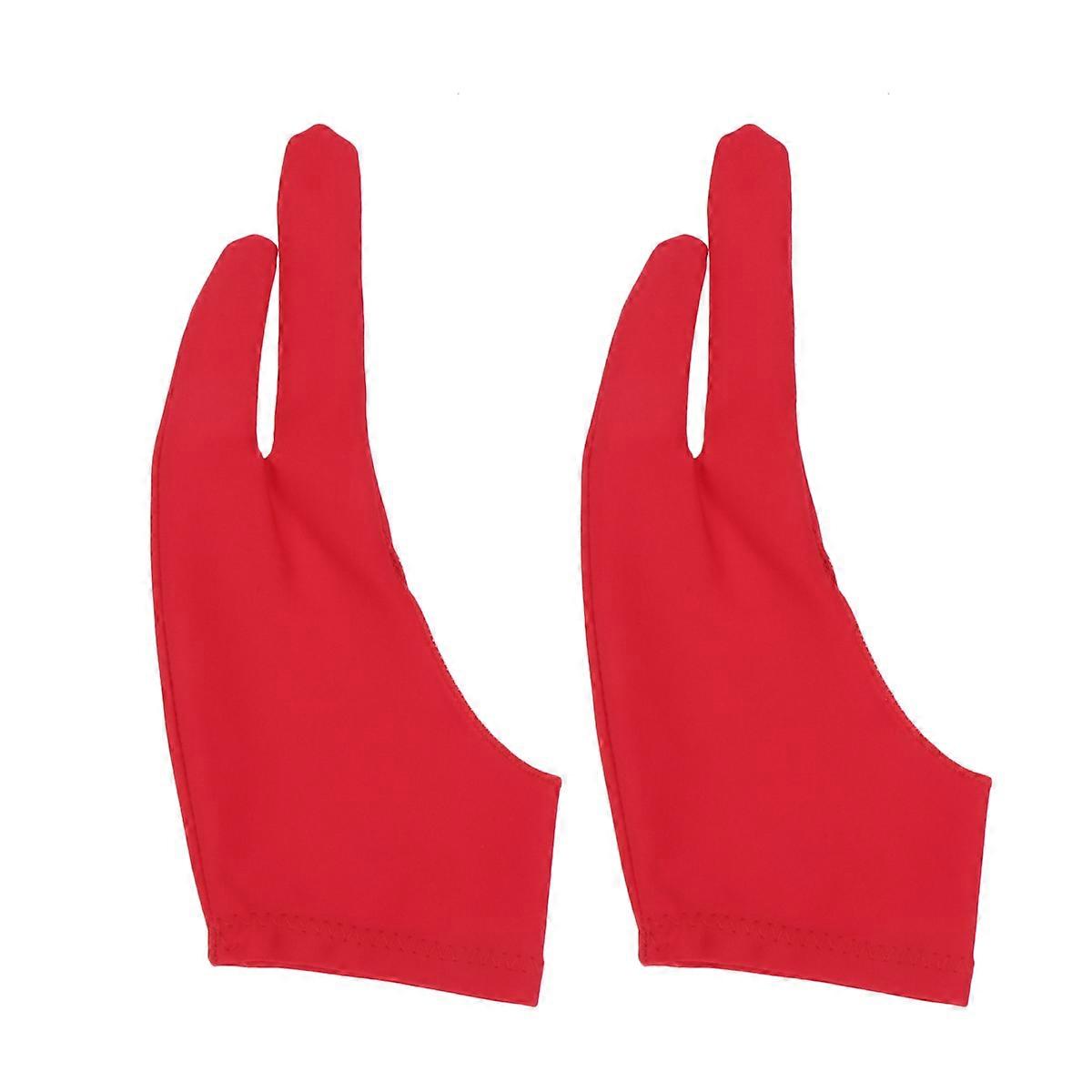 Two Finger Drawing Gloves For Artists In Size S Red Designed For Sketching And Painting 2 Pcs