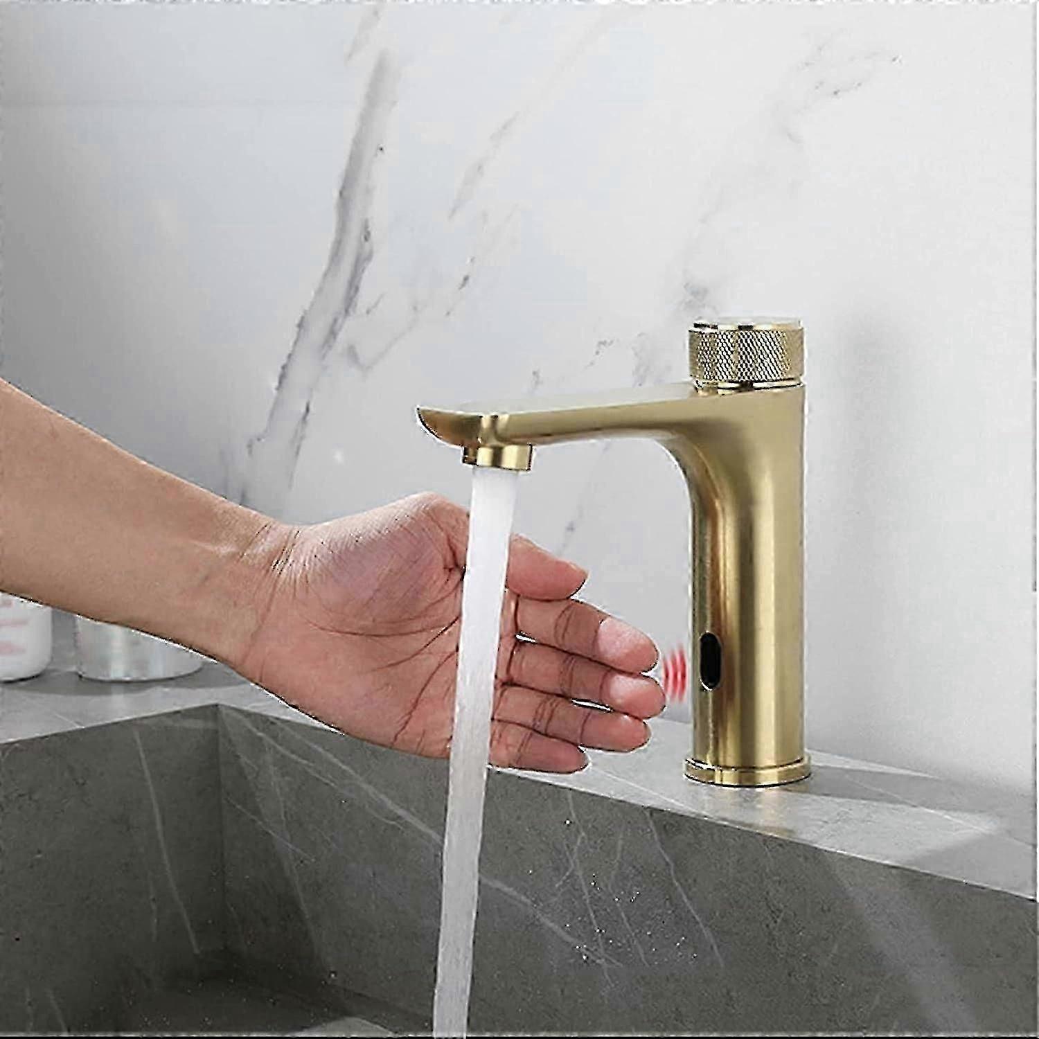 Sensor Faucets For Bathroom Sink Automatic Touchless Black Water Saving ...