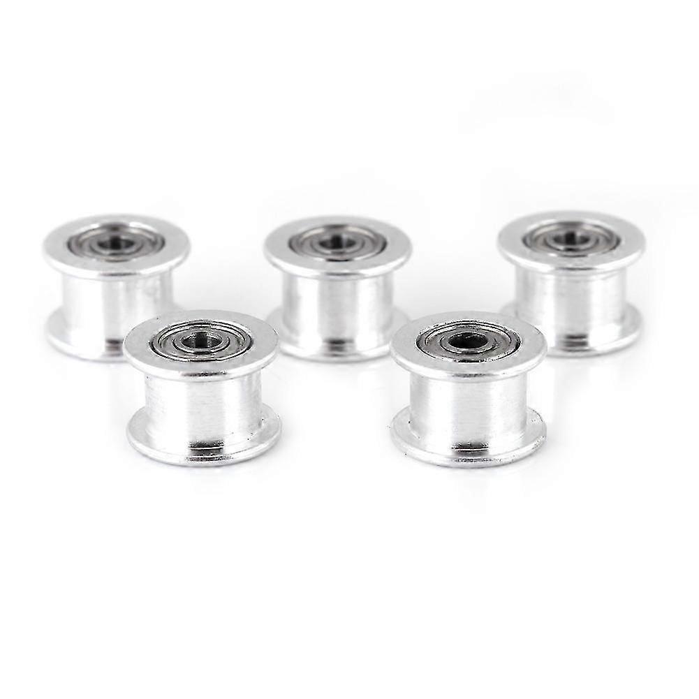 5pcs Aluminum 2GT Timing Pulley for 3D Printers (W6mm, 16T, Bore 3, Toothless)