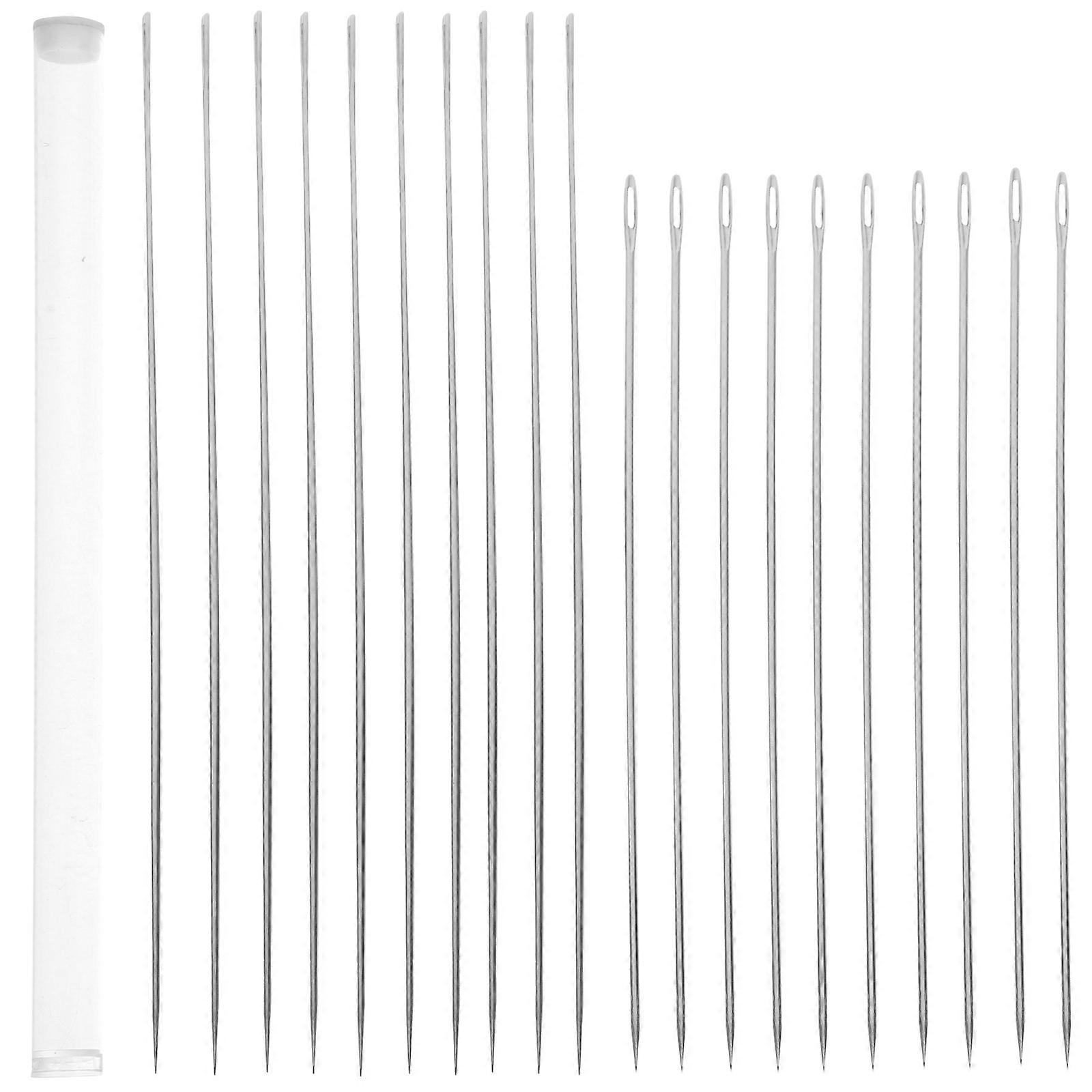 Large Eye Long Sewing Needles for Craft, Yarn & Doll Making – Includes Storage Bottle