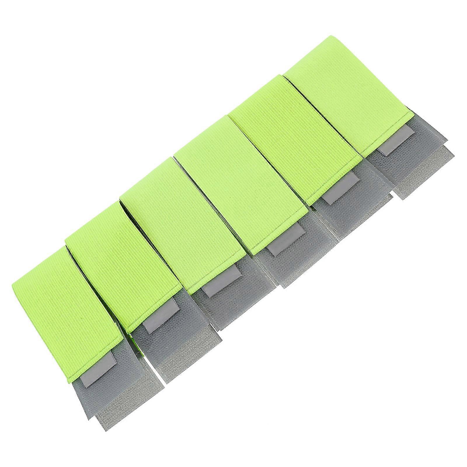 Trunk Organizer Strap 6Set For Vehicle Storage 20X5cm Elastic Green