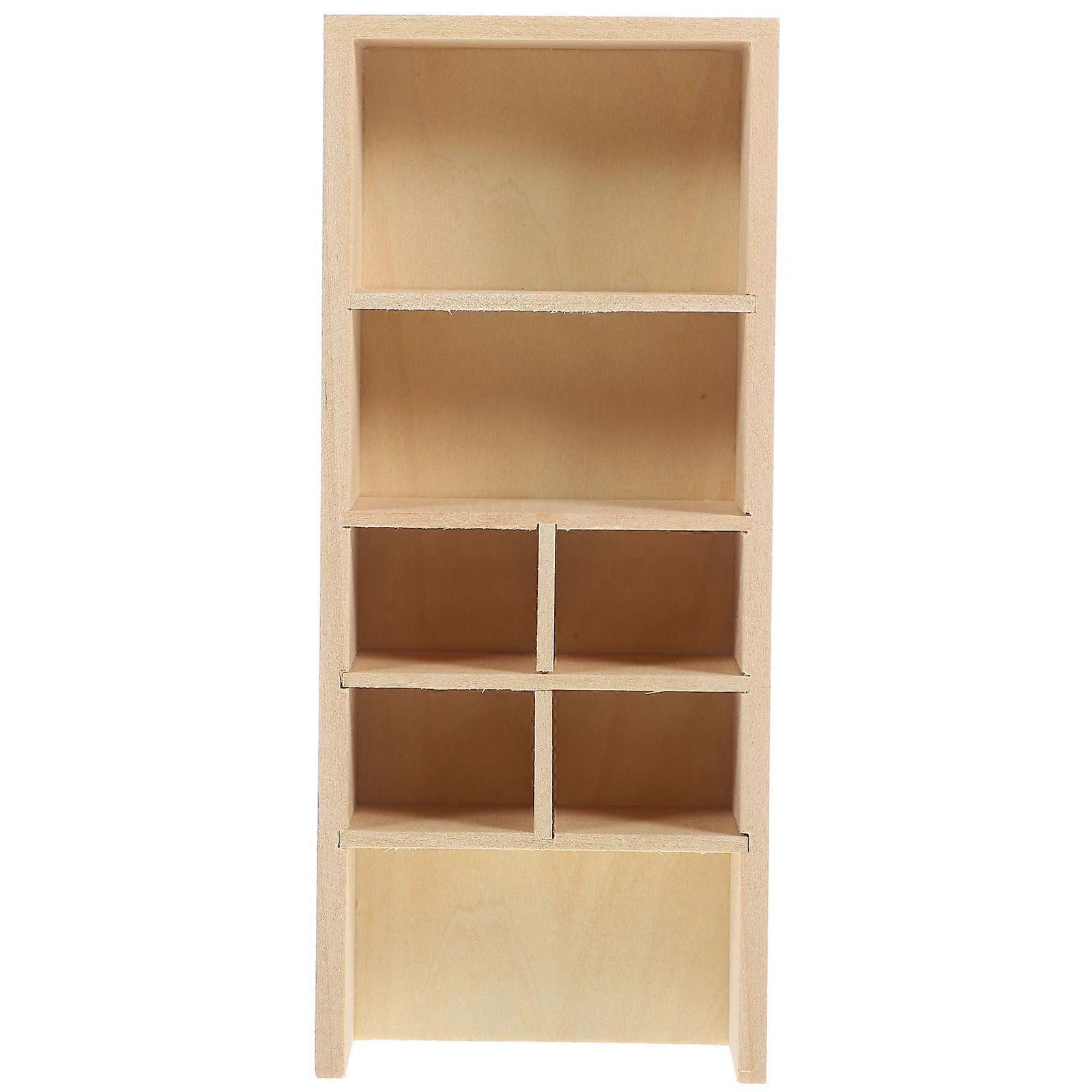 Wooden Tiny Bookshelf For Dollhouse Decoration Ideal For Children And Hobbyists 1Pack