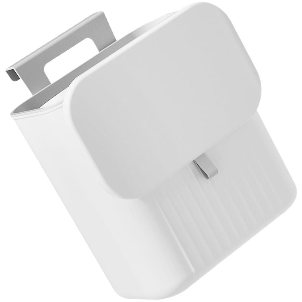 Hanging Trash Organizer With Rectangular Shape Perfect For Kitchen Or Bathroom Use In White And Plastic 1Pcs