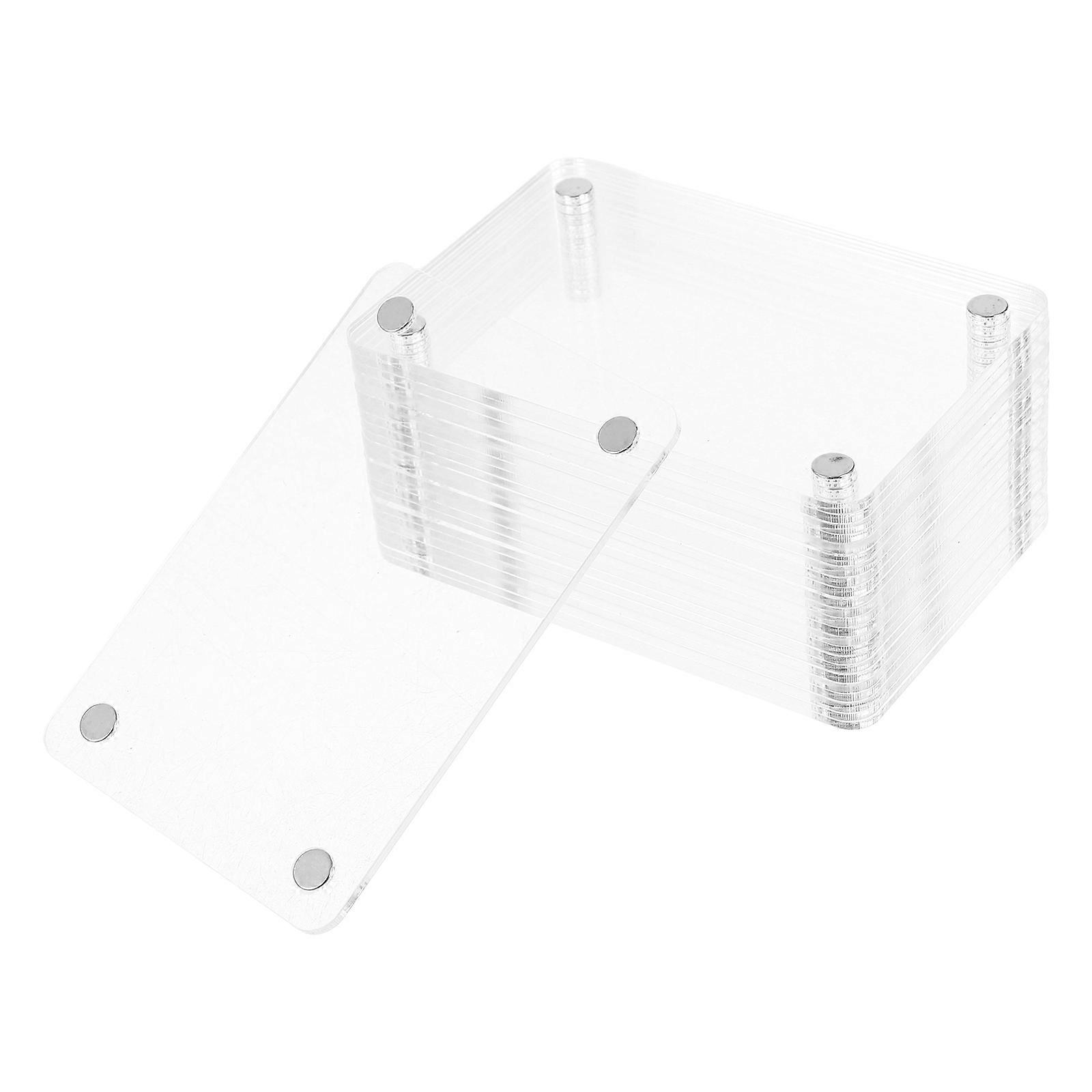 Fridge Magnet Frames Mini Acrylic Display Holders For Photos Kitchen Use Double-Sided 12Pcs