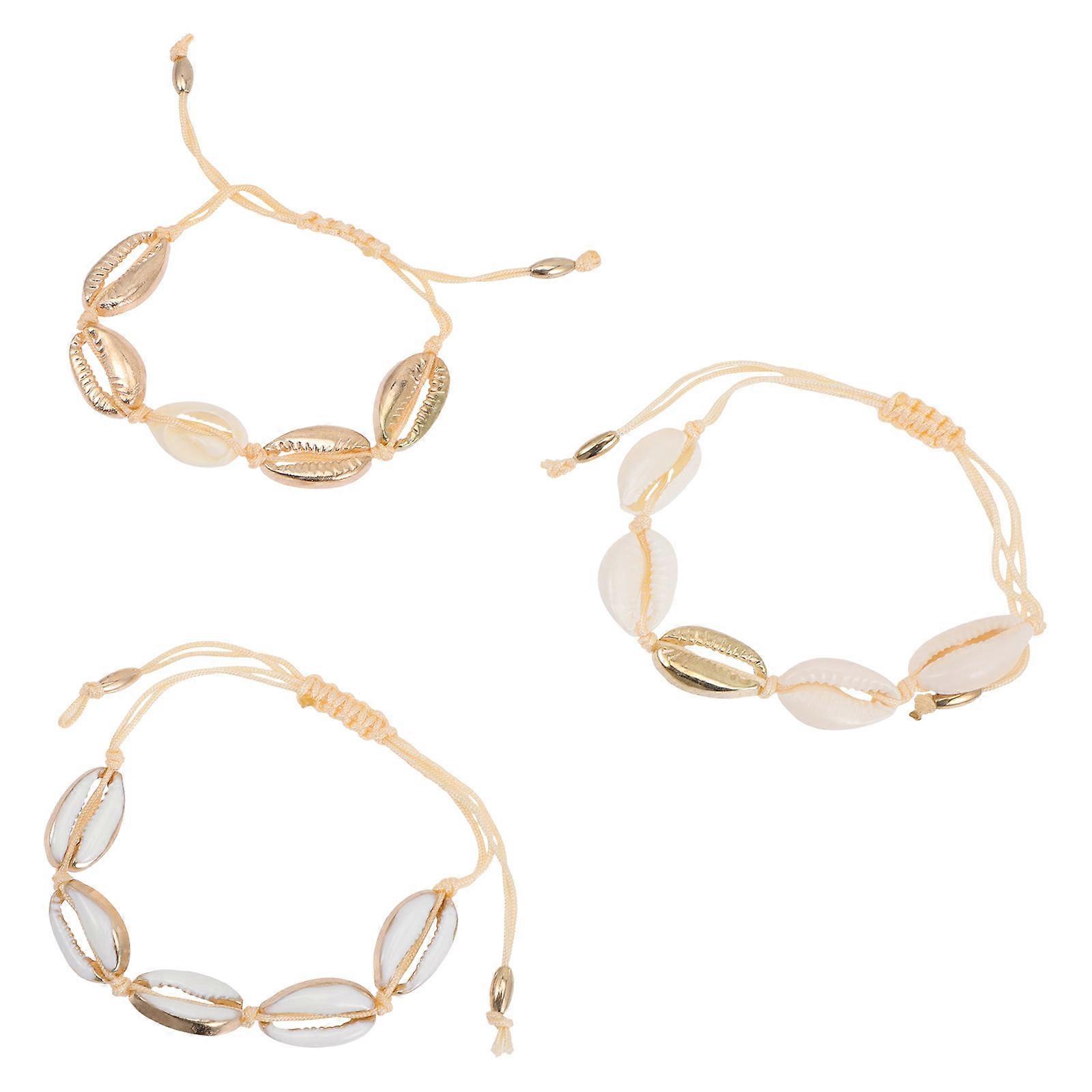 Here's a refined and engaging product description for your **Adjustable Beach Shell Bracelet Anklet**:
✨ **3pcs Adjustable Beach Shell Bracelet &