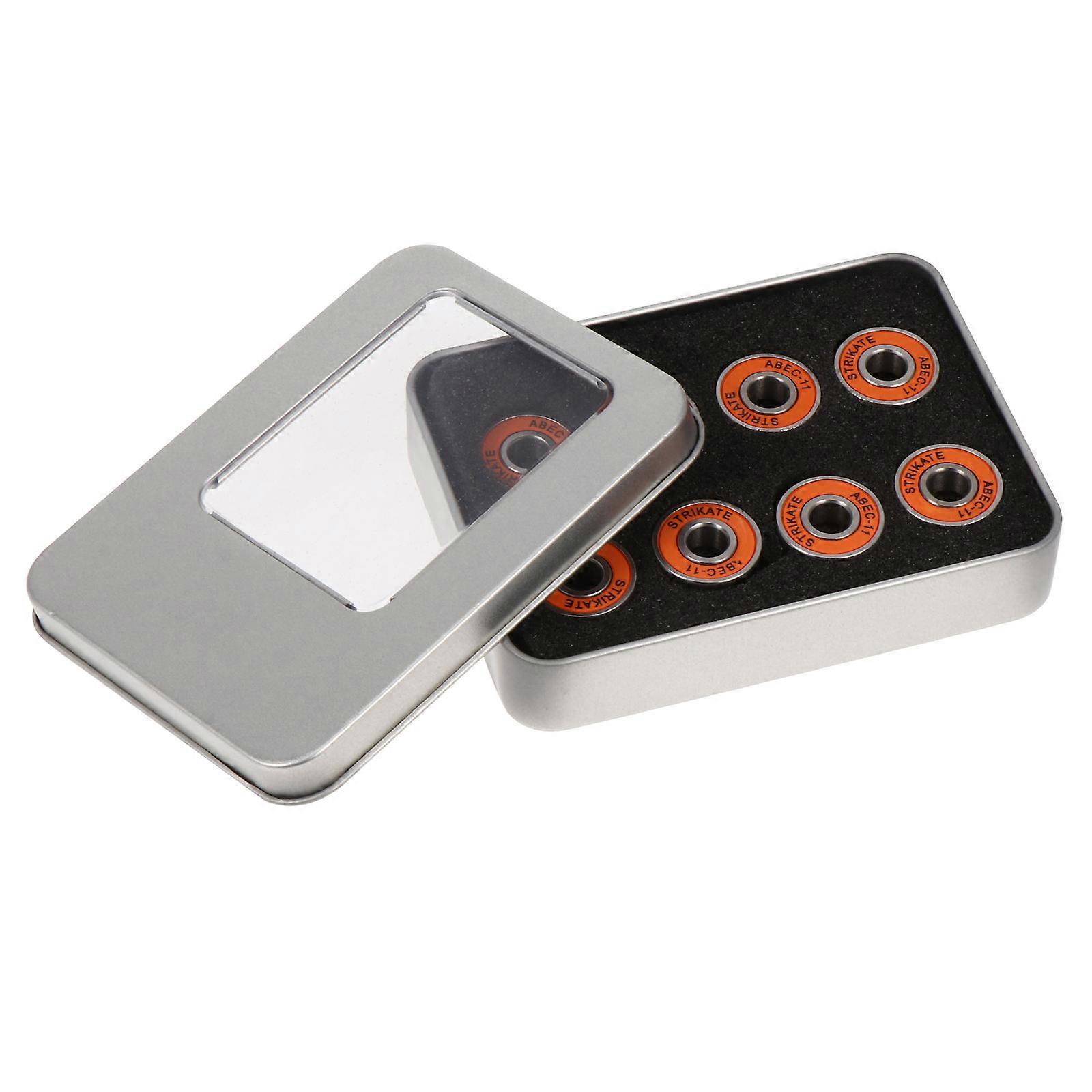Steel Scooter Bearings 8Pcs Inline Bearings Durable Orange Skate Board Accessories For Roller Sports Reduce Friction