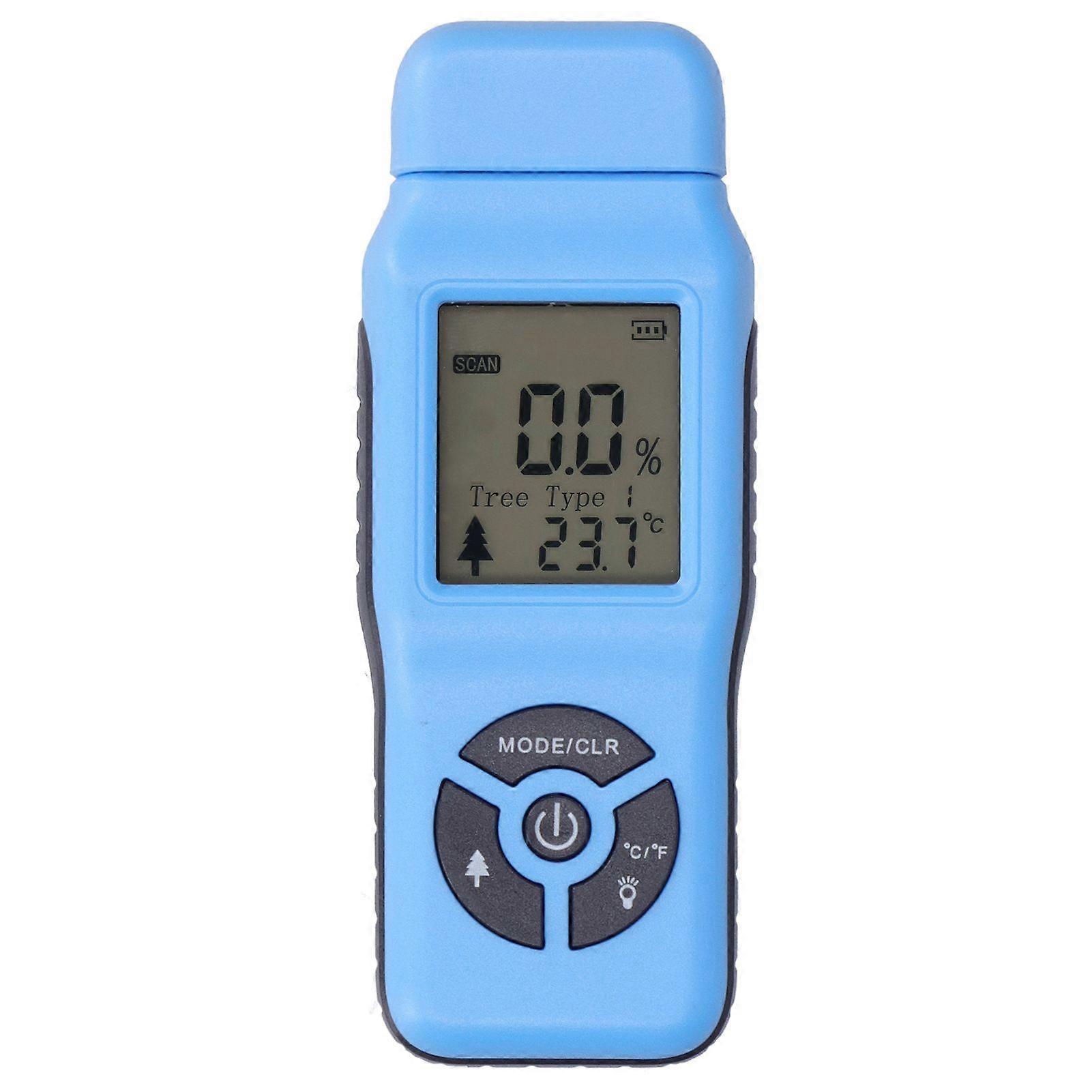 Digital Moisture Tester Portable Hand Held LCD Wood Timber Humidity Detector Accessory(Blue )