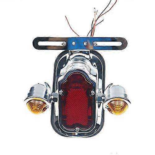 Chrome Tombstone Rear Light Indicator for Harley Chopper FLSTN FLSTSC Custom