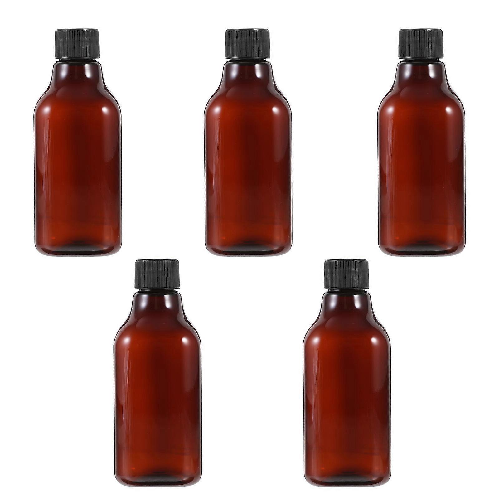 5pcs Durable Travel Refillable Bottles with Caps, Portable Plastic Containers for Toiletries Shampoo Conditioner Lotion, Square Neck PET Bottles for