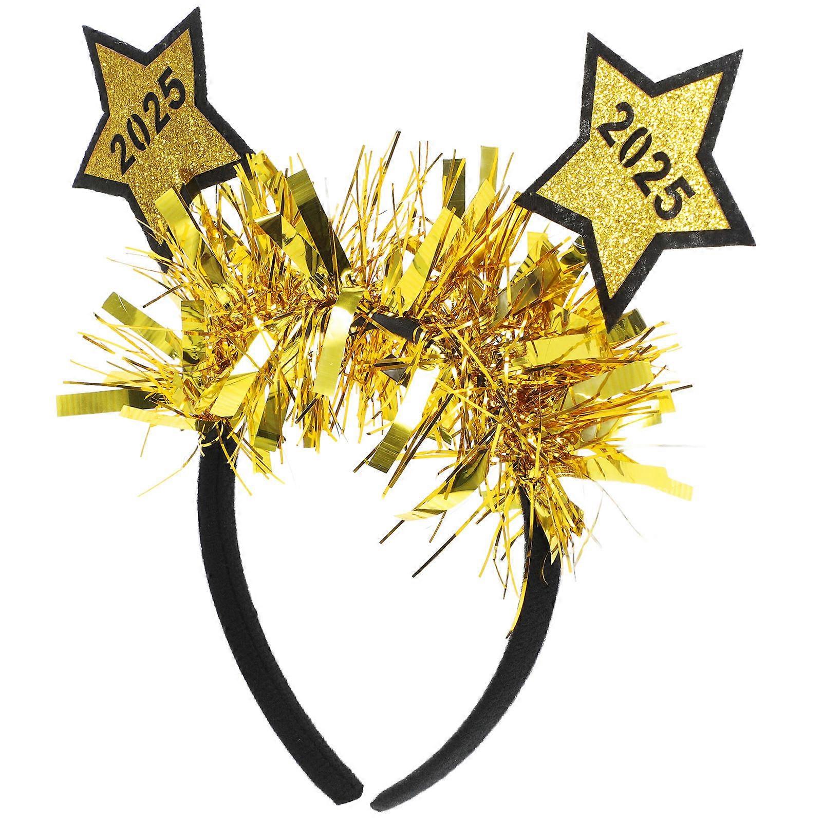 Golden Glitter Headband for New Year Party Celebration Reusable and One Size Fits Most