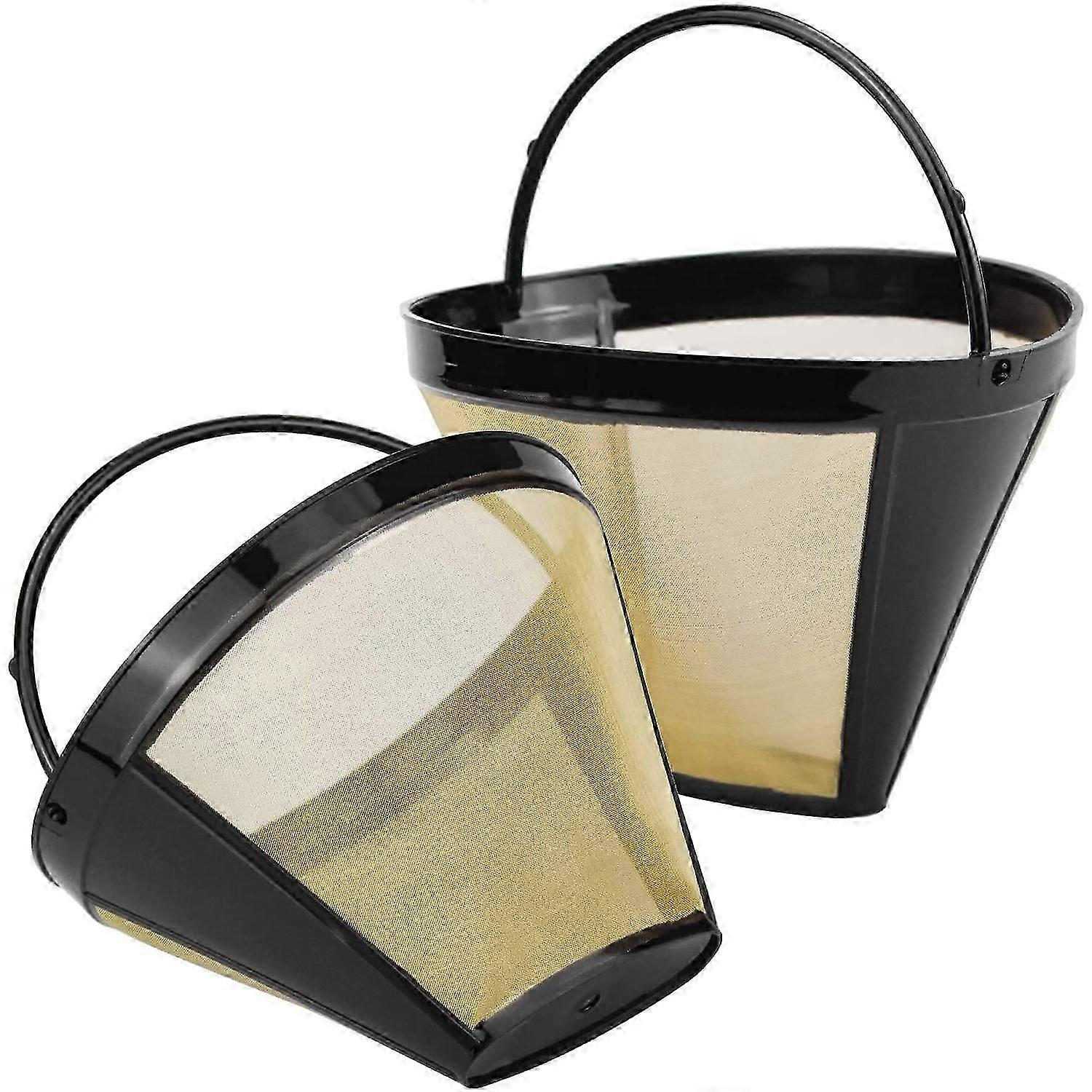 2-Pack Reusable Coffee Filters with Removable Holders - Eco-Friendly Brewing