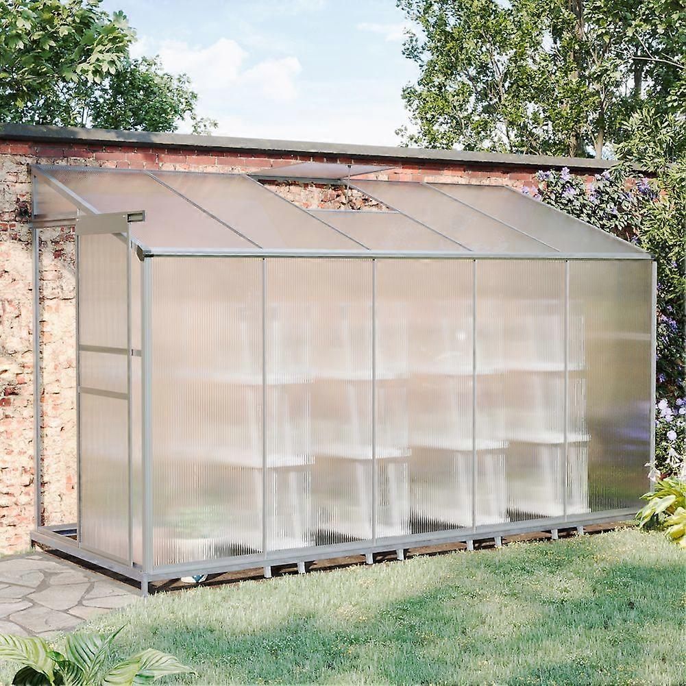10 x 4 FT Lean-to Polycarbonate Greenhouse