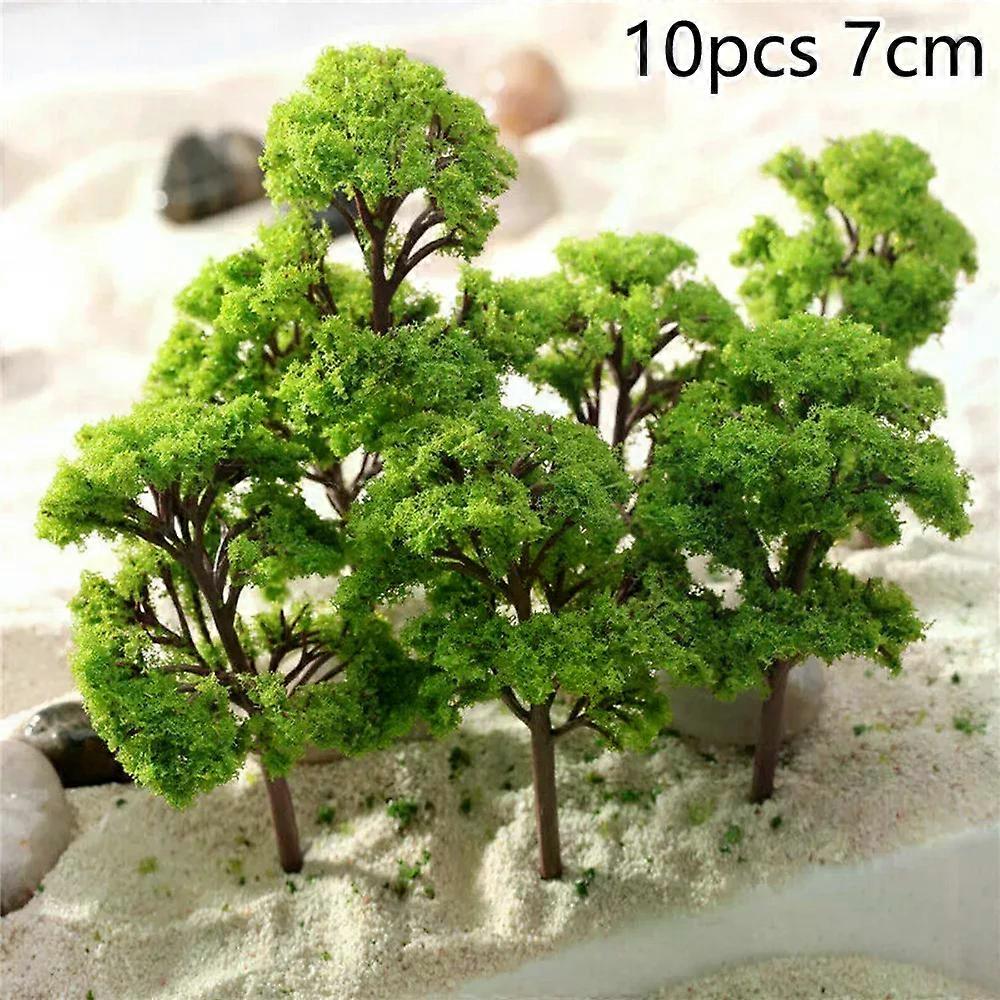 10PC 7/9cm Tree Model Garden Game Train Railway Architecture Scenery Layout Tree Model Train Model Railway Decorations Toy Dark A