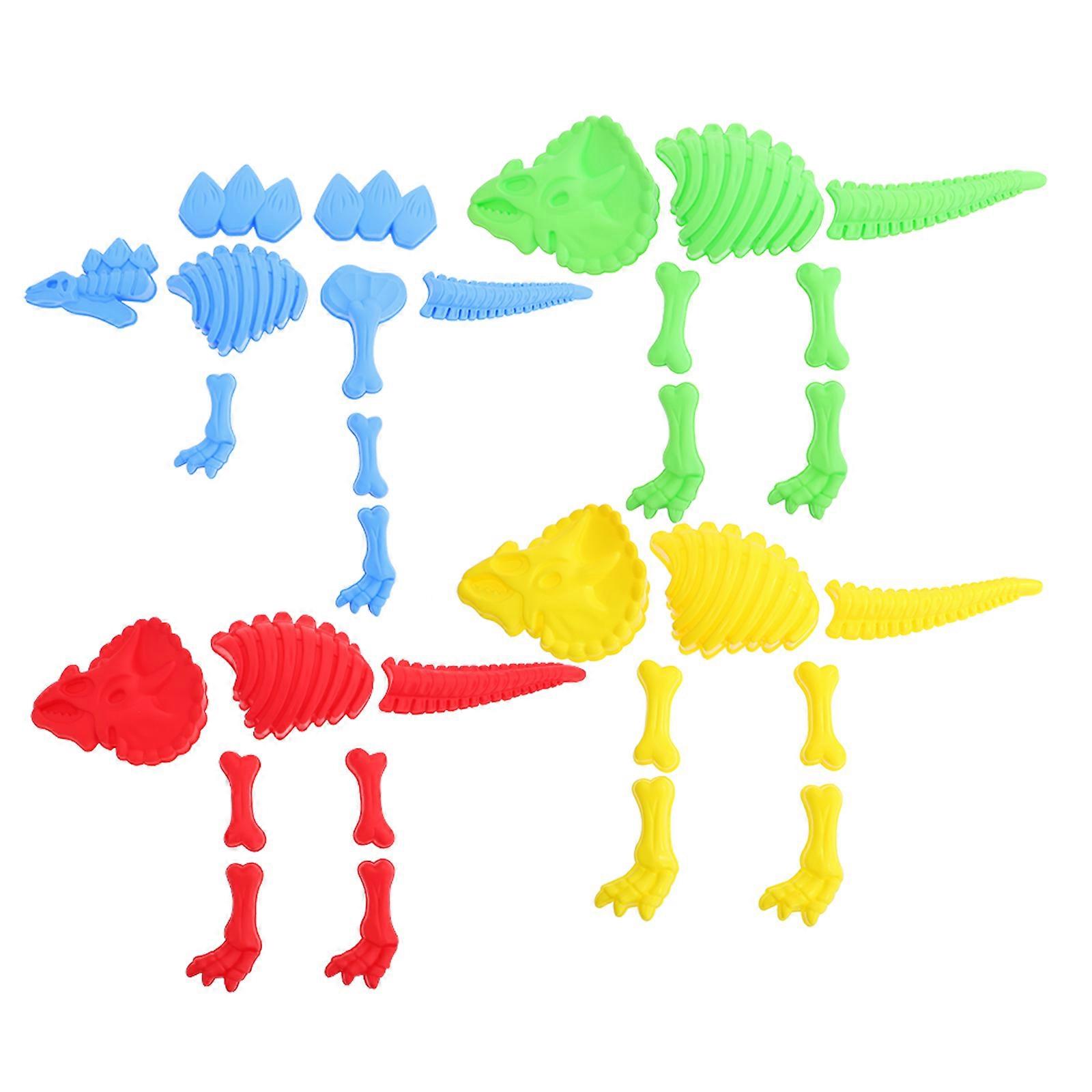 Assorted Color Dinosaur Toy Set Plastic Beach Sand Toys for Kids Enhance Imagination Small Size