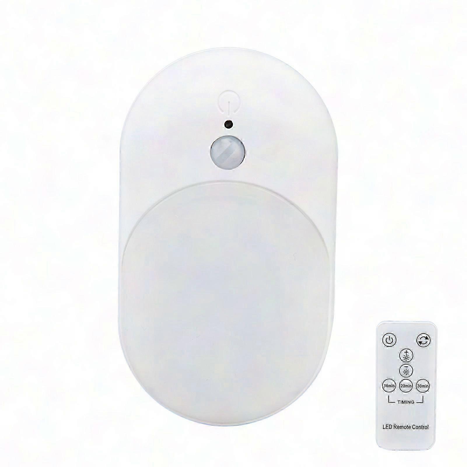 Luce notturna con sensore a infrarossi a LED con telecomando a 7 tasti, rotazione 90, illuminazione soffusa e timer, spina UK