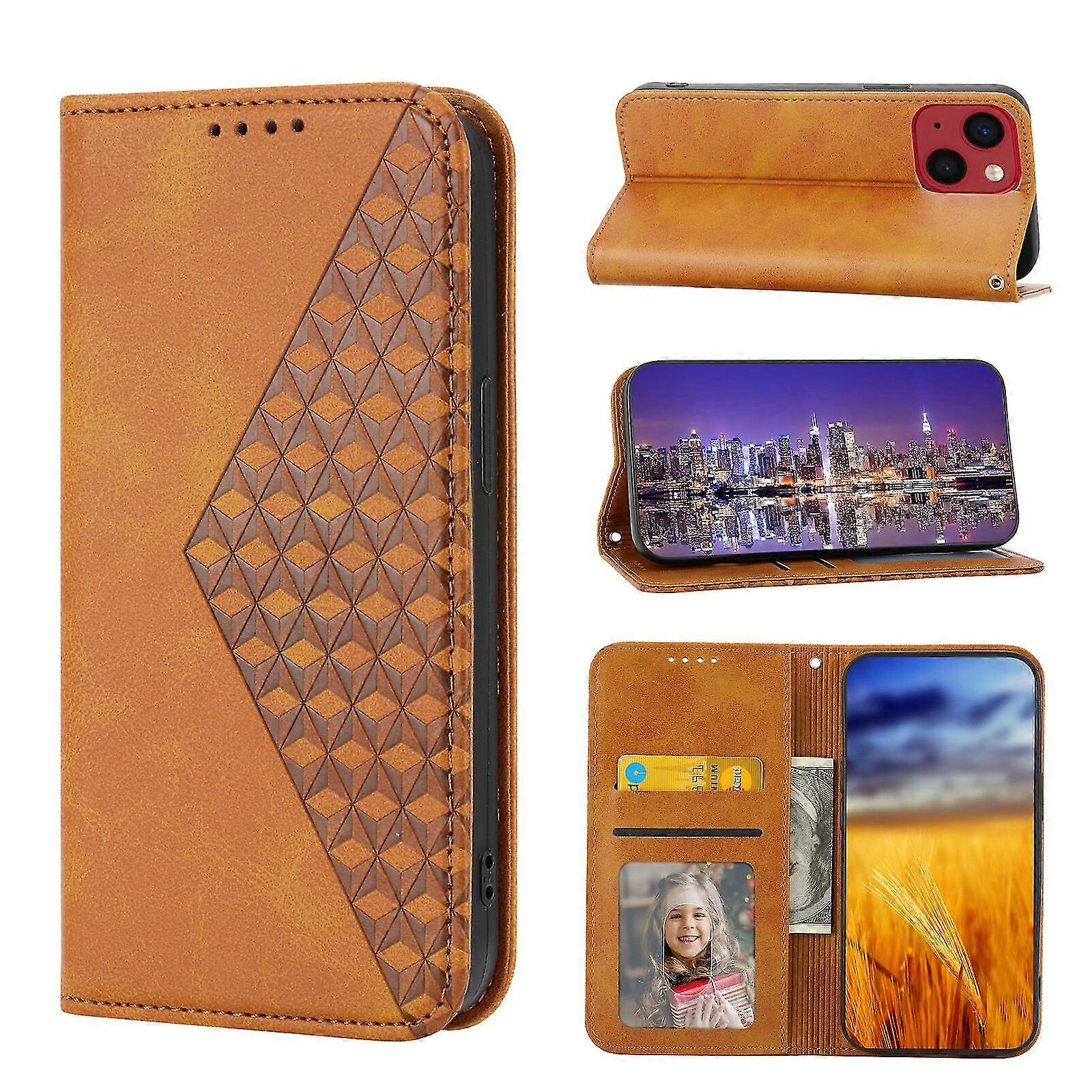 For iPhone 14 Case, Leather Wallet Flip Case With Strap