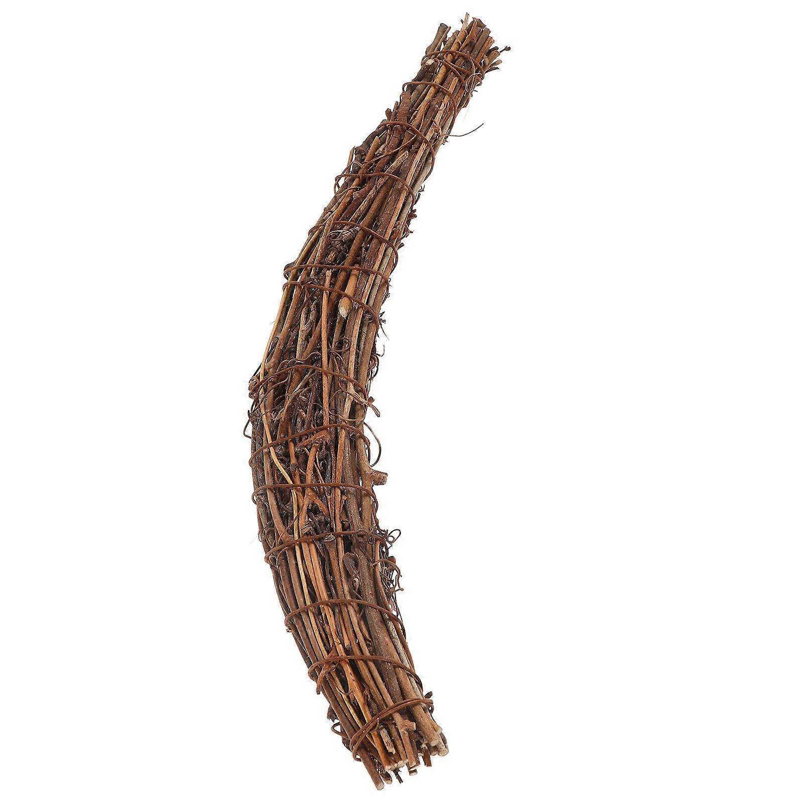 Creative Moon Grapevine Wreath For DIY Crafts Door Hanging Coffee Color 28X6.5X2.5CM 1Pack