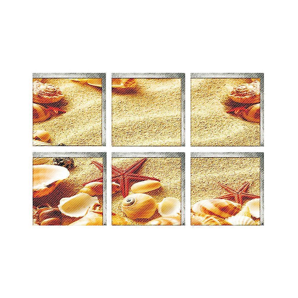 3Dバスルーム滑り止めステッカーバスタブアクセサリー子供15x15cm強力接着剤6パック