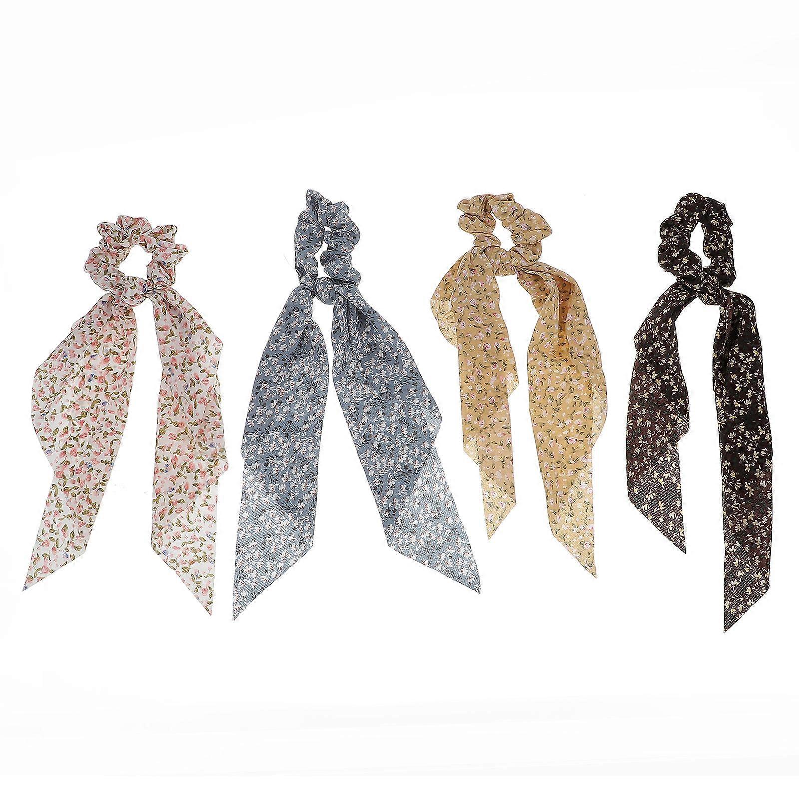 Here's a polished and professional product description based on your input:
**4pcs Elastic Ribbon Hair Bands for Women – Durable Fashion Hair