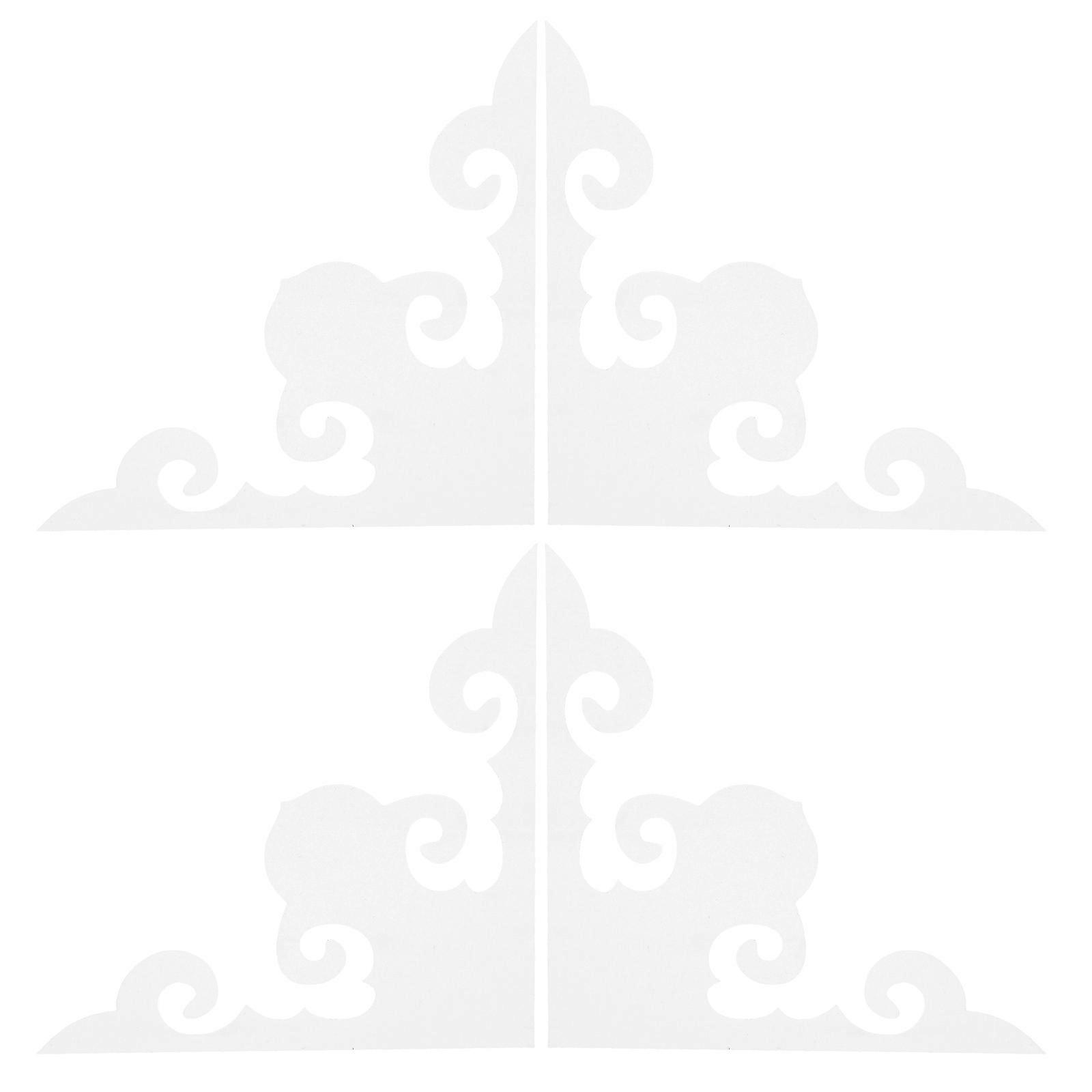 Mirror Decal Mirror Frame Border for Bathroom Decor 4Pcs Acrylic White