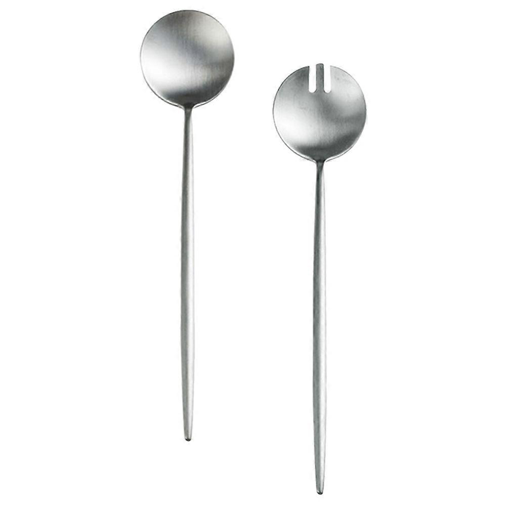 Stainless Steel Salad Serving Utensils Set For Parties Hotels Homes And Family Use 11.4X2.4in Reusable 1 Set