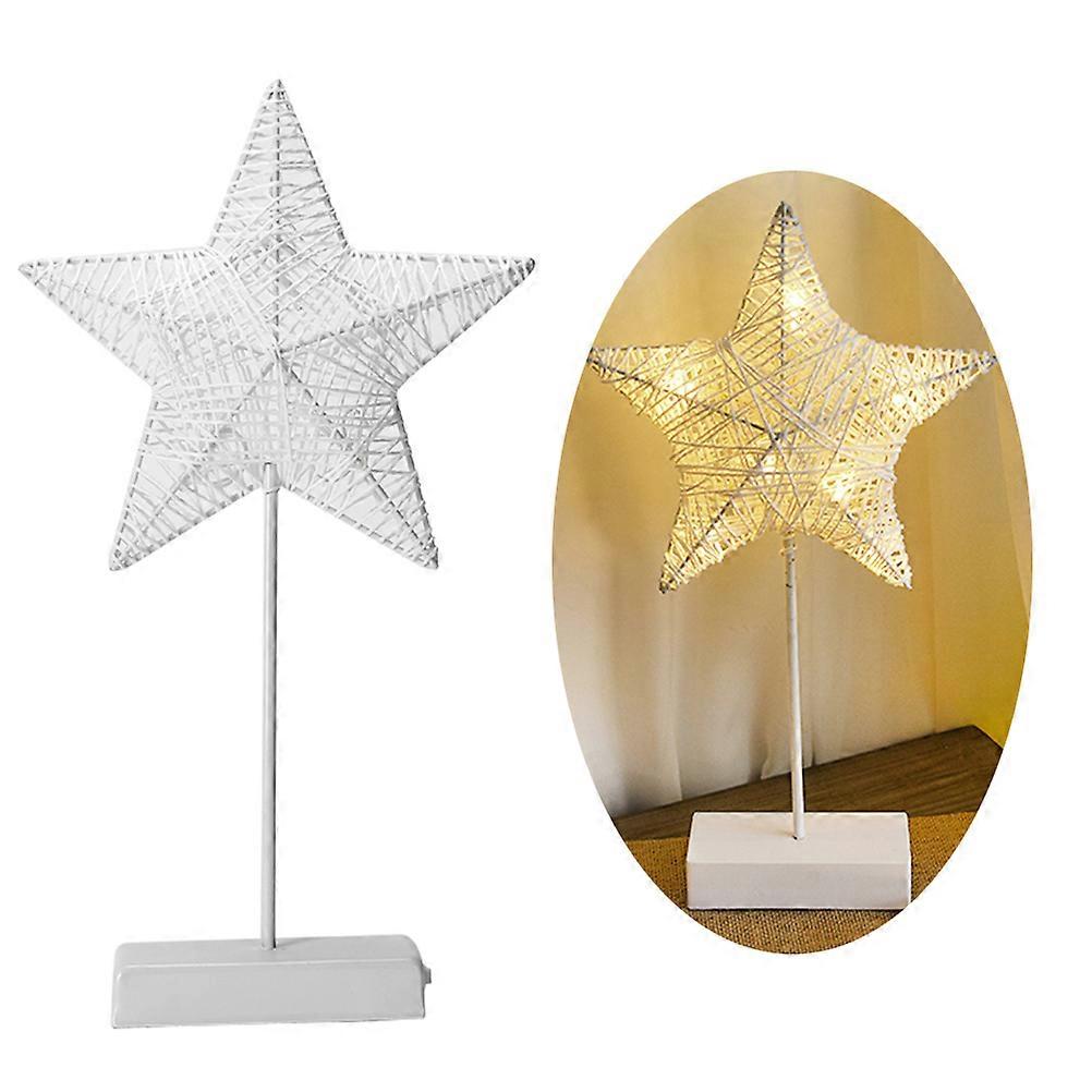 LED Night Light Warm and Romantic Portable PVC Lamp for Girl Room Lighting and Decoration White 5 Pointed Star Design
