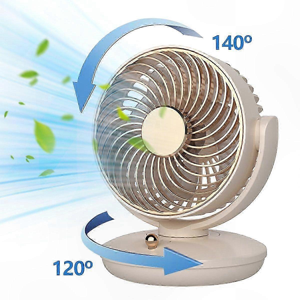 Beige Mini USB Desk Fan - Portable, Quiet, and Stylish Cooling Solution