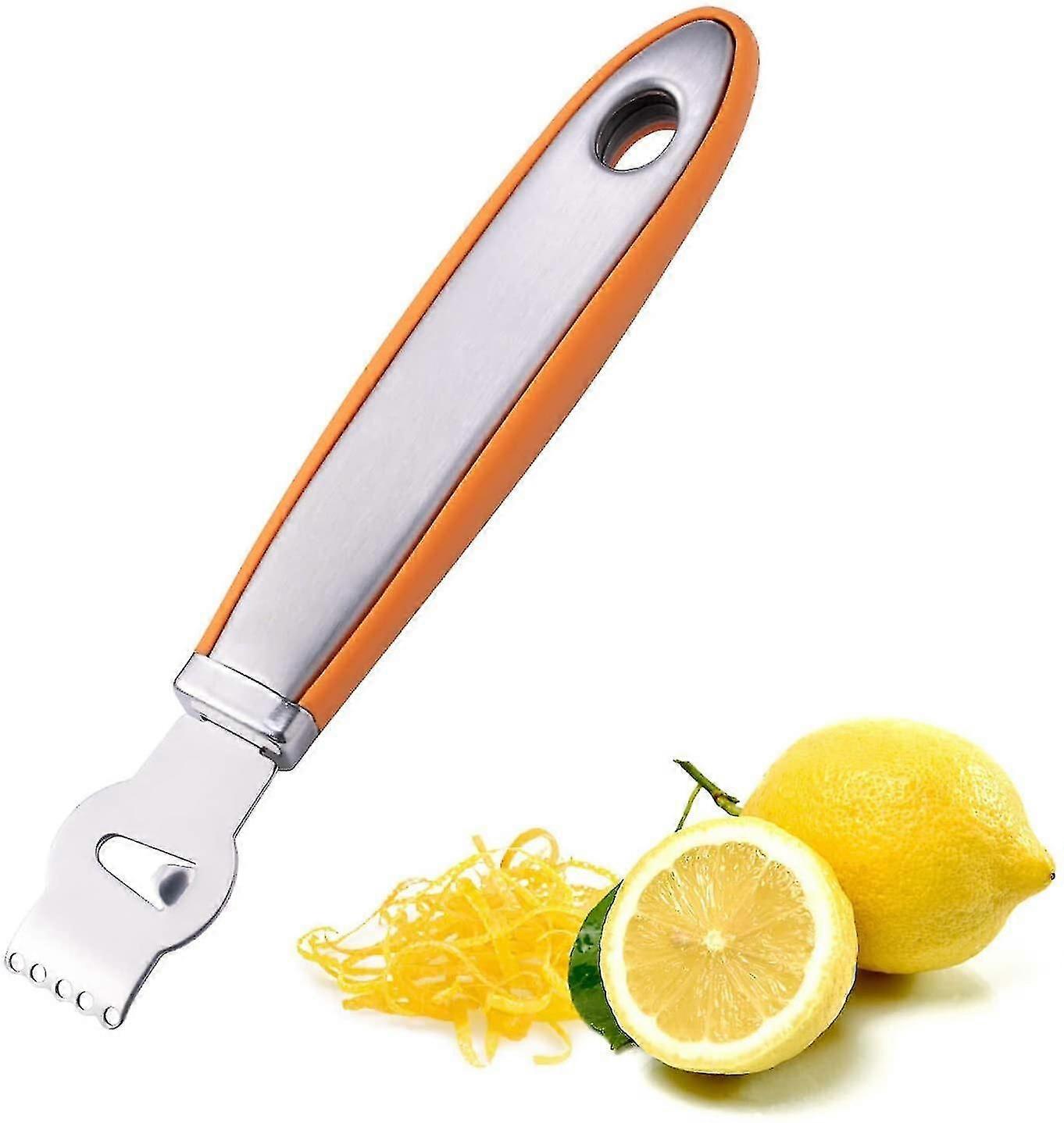 Lemon Zester Tool For Kitchen - Citrus Zester Tool With Channel Knife,orange Zester Grater With Handle,citrus Peeler For Cotails