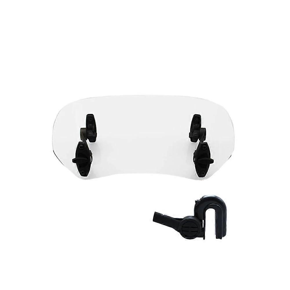 Universal Windshield Deflector Adjustable Rain Shield Mirror Clamp-On Motorcycle Extension Small Transparent