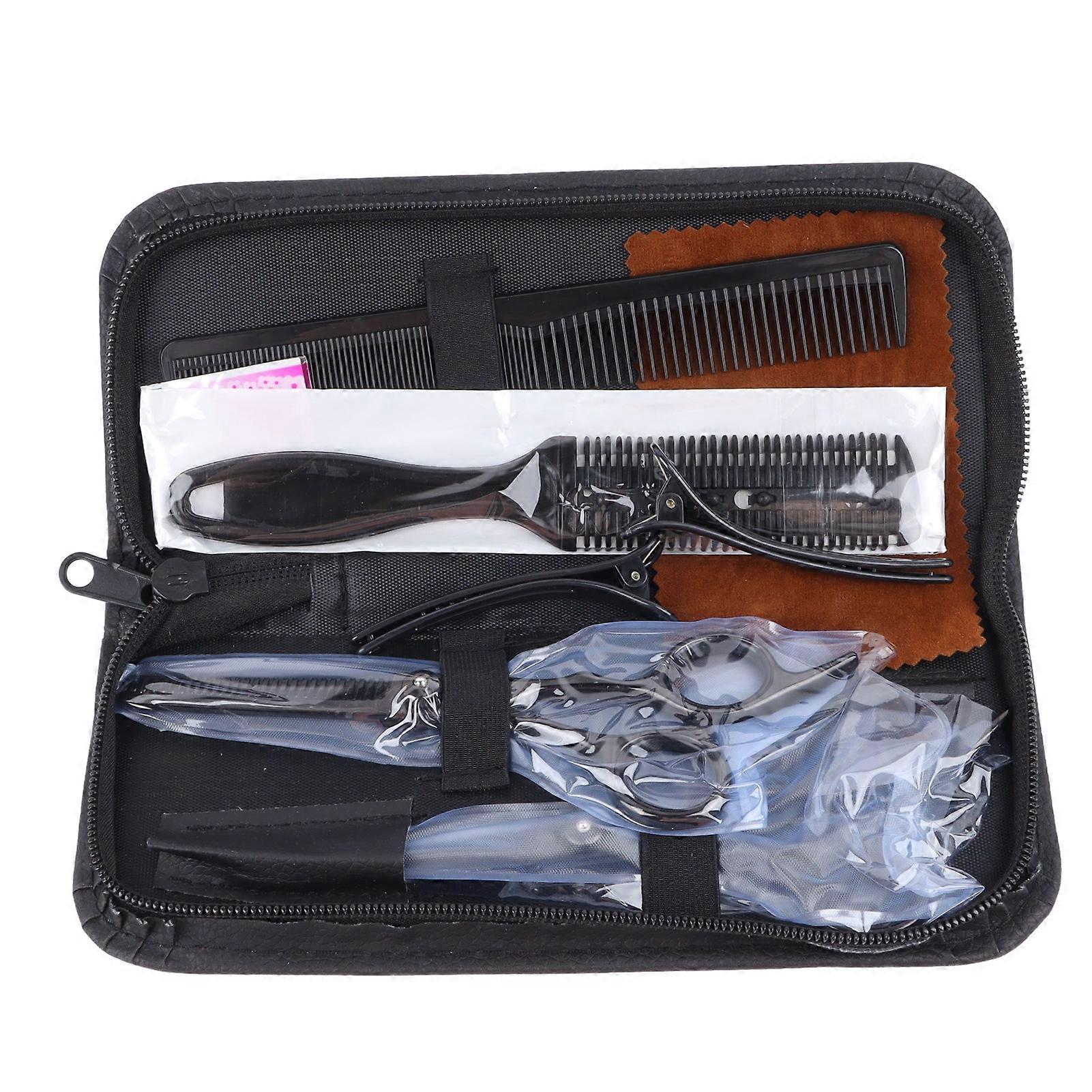 Complete Hair Styling Kit: Barber Scissors, Thinning Shears, Combs, Clips, and Storage Box