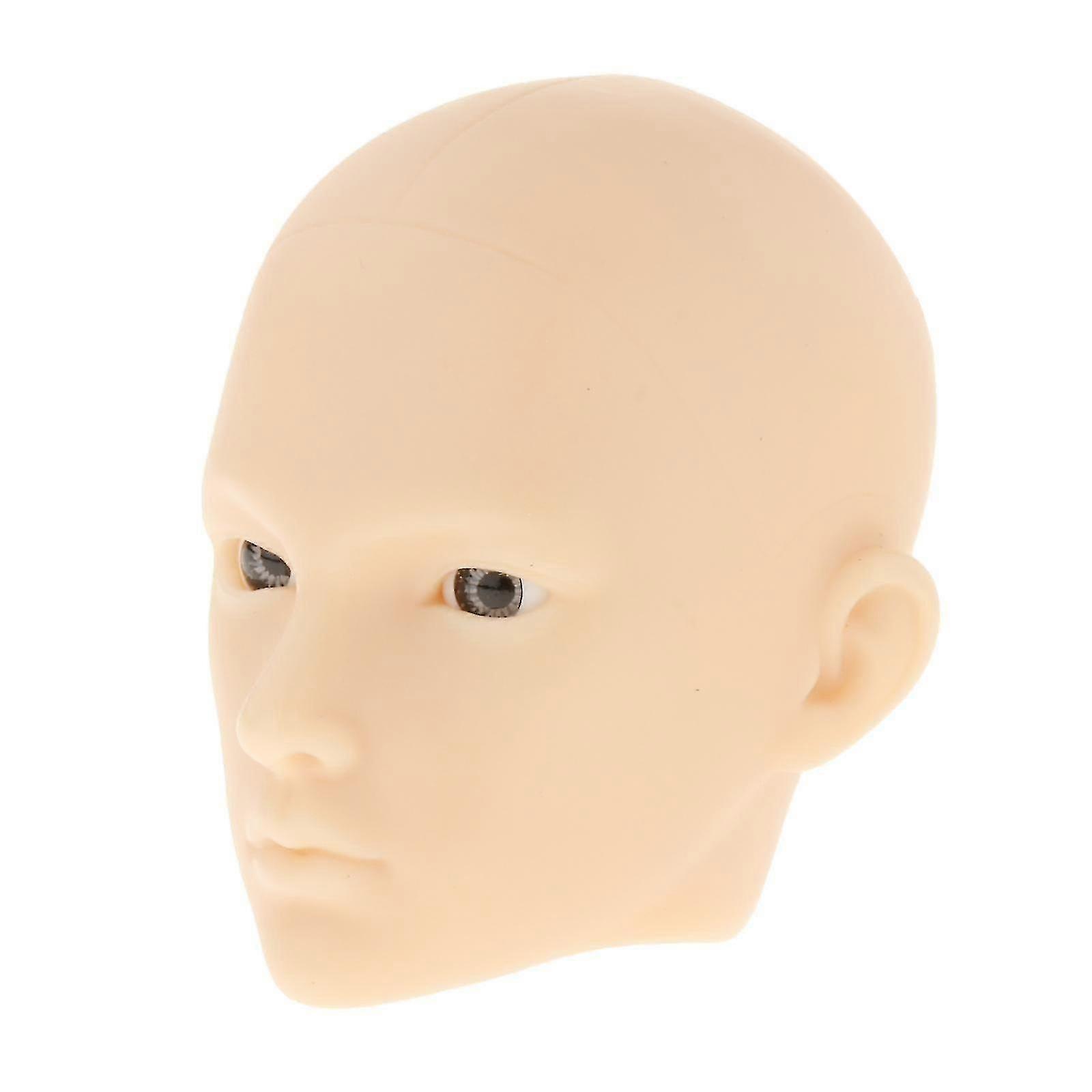 1/6 BJD Doll Head Sculpt with Grey Eyes Doll Head DIY Making Up White Skin