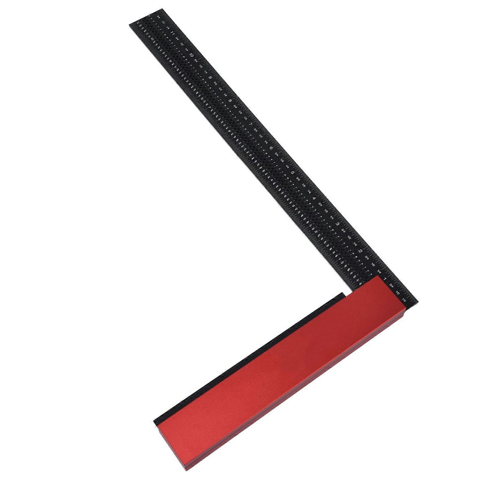 Woodworking Ruler 12in Accurate Carpenter Square L Shaped Right Angle Line Measuring Tool