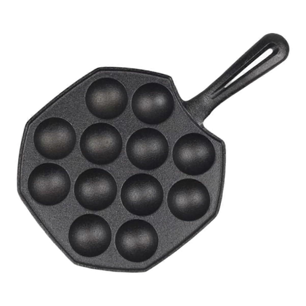 1 PC Thicken Non Stick Frying Pan for Cooking Cast Iron Meatball Pan with Easy to Clean Safe for Induction Hob for Homemade Delicacies