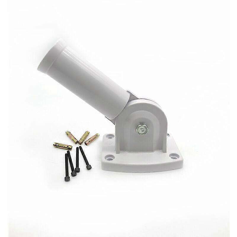 Adjustable Flagpole Wall Mount Bracket with Metal Screws, Rust-Resistant, White