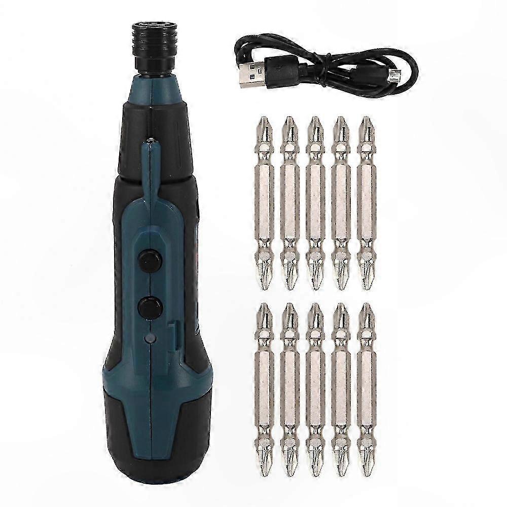 Portable 3.6V Lithium Battery Screwdriver with LED Flashlight and Bit Set for Home Repairs