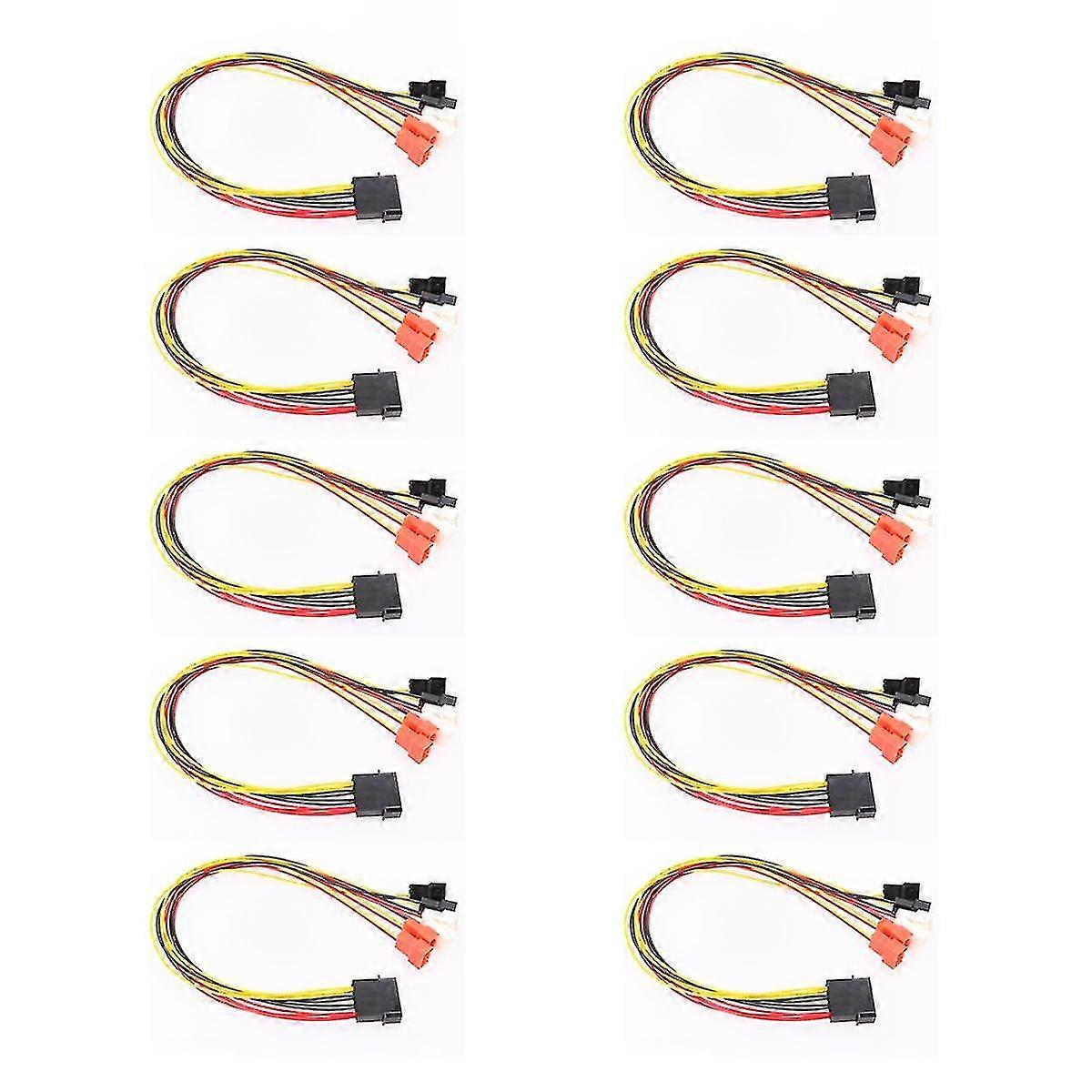 Computer Fan Transfer Cable Hub - 4pin to 3pin/4pin Fan Speed Reduction Adapter Cable for 10pcs Computers