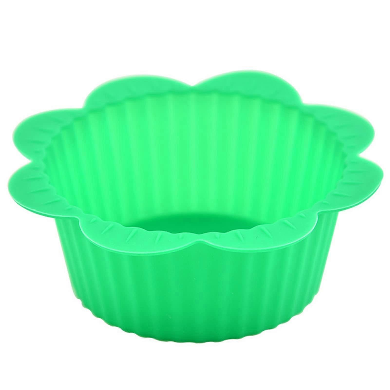 Muffin Cups Harmless Flower Shaped Cupcake Liners Muffin Cups Decorative Creative Shape Green Ref: 6785