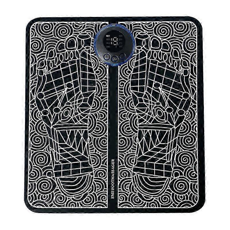 EMS Foot Massage Mat - Foot Massage Mat - Foldable Foot and Calf Massage Machine with 8 Modes and 19 Intensity Levels for Muscle Relaxation and Pain R
