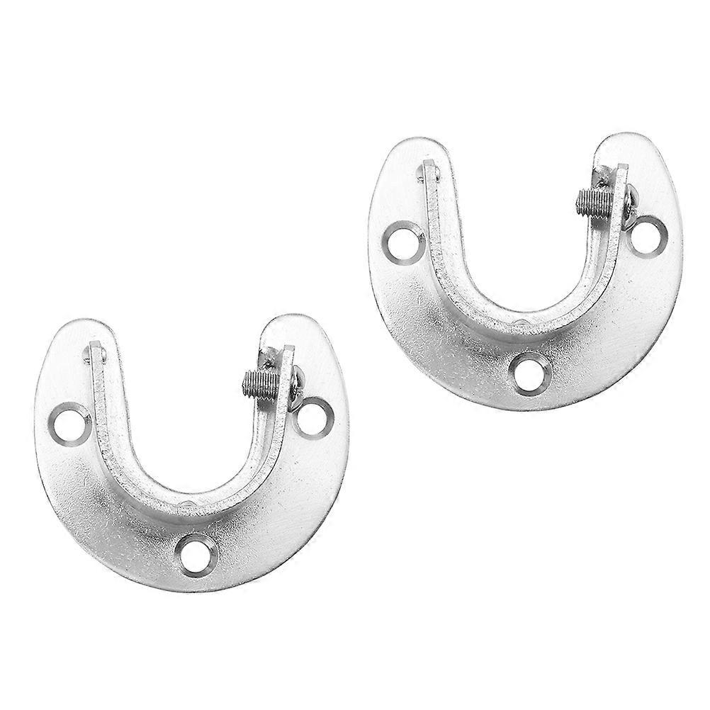 Stainless Steel Wardrobe Flange Rod Holder Half Opening Closet Pipe Bracket Support with Side Fixing Screw Easy Installation Versatile Design for