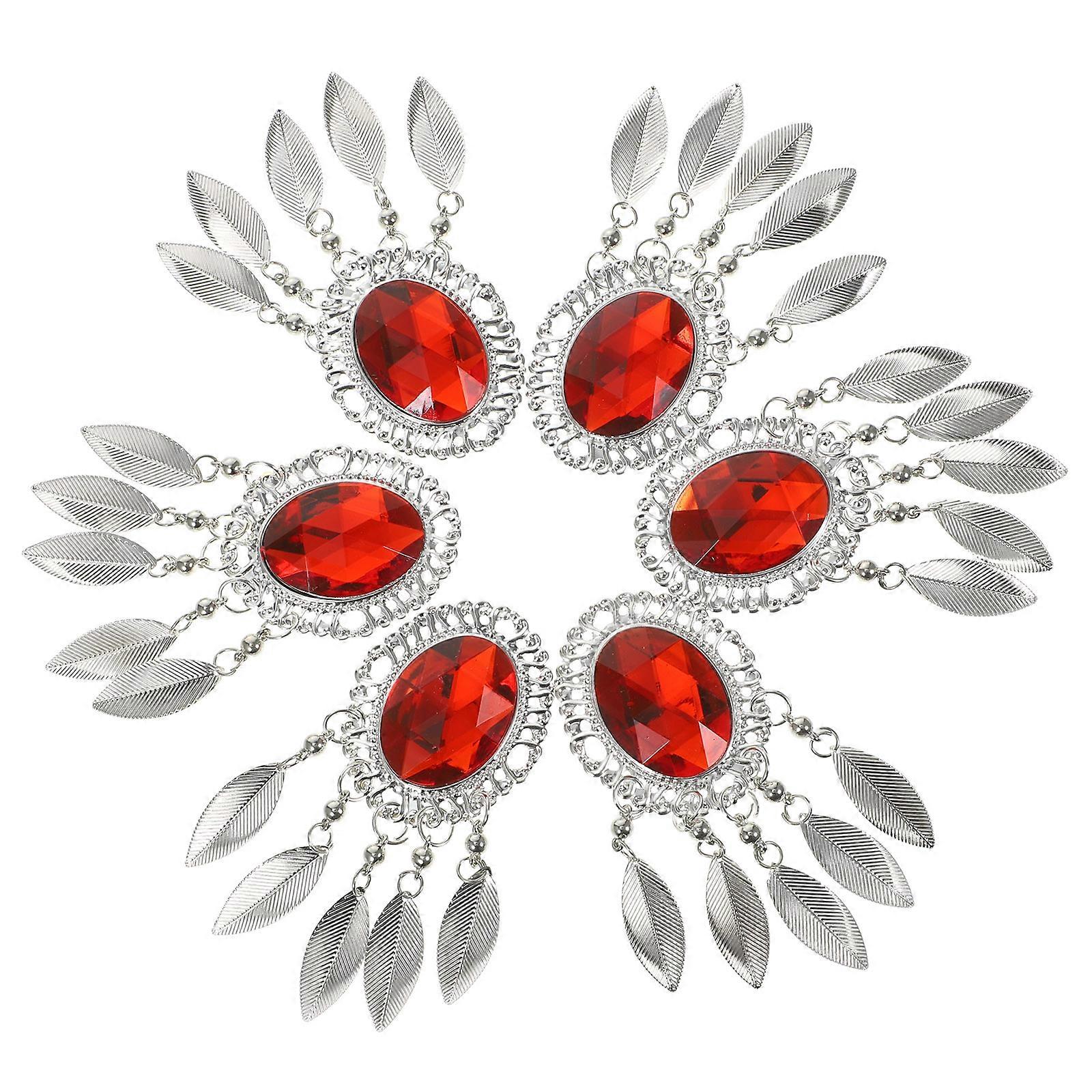 Red Acrylic and Metal Pendant for Jackets Elegant Decorative Charm for DIY Apparel Fittings 10pcs